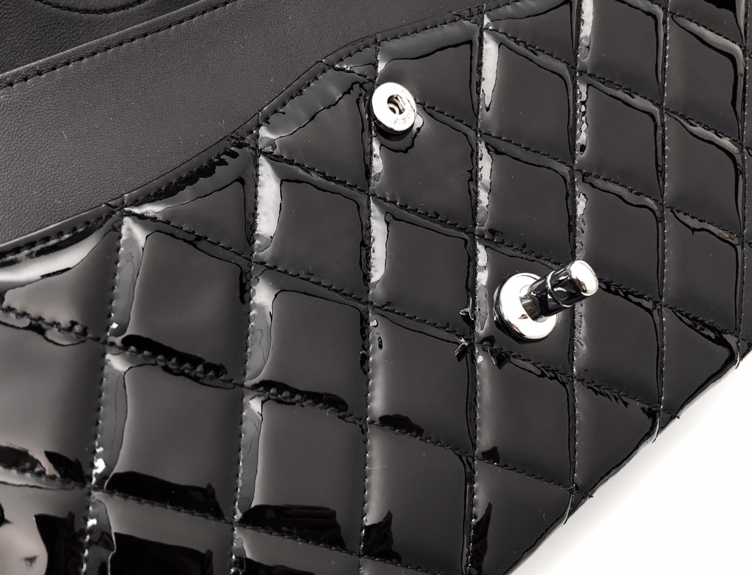 Ch@nel Flap Bag-Silver Hardware-30CM