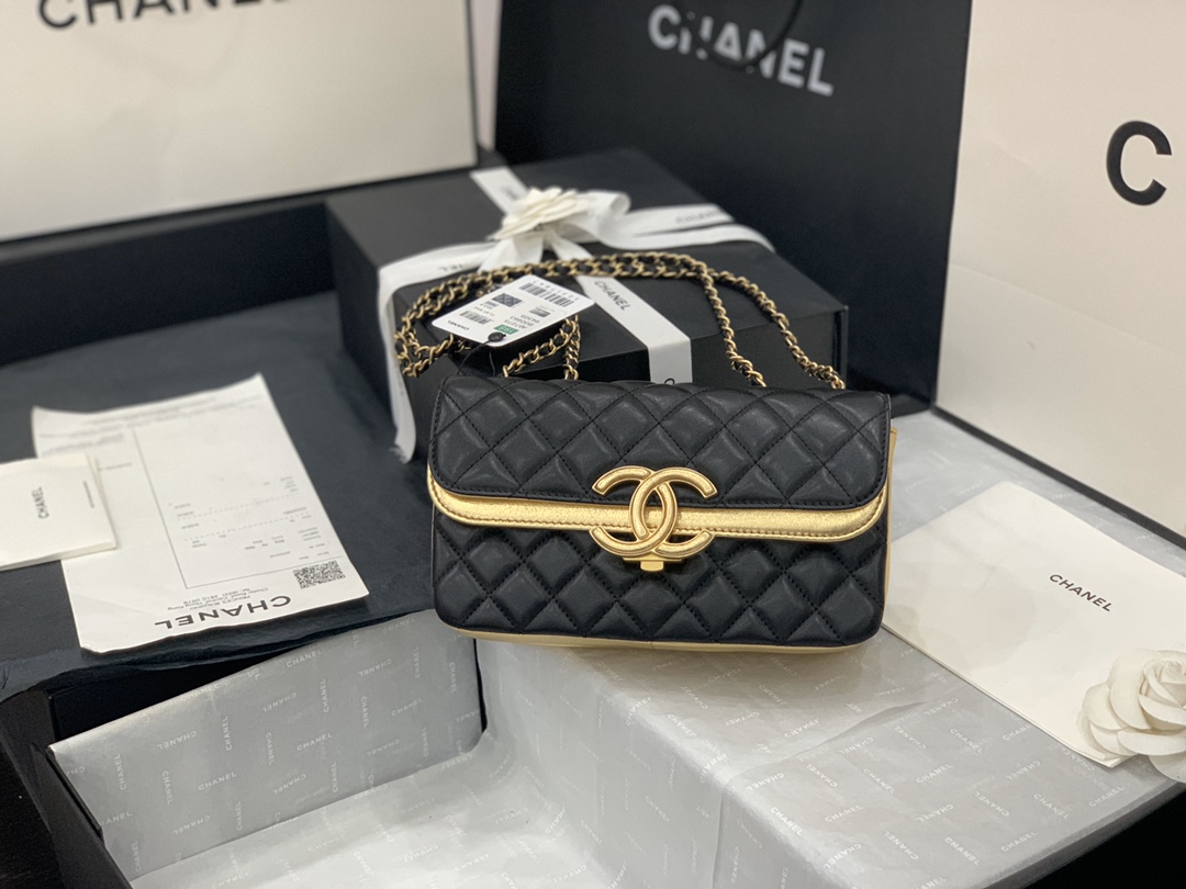 Ch@nel Flap Bag-22X7X13CM