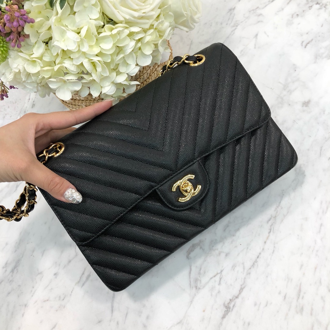 Ch@nel Flap Bag-Caviar Leather-25CM