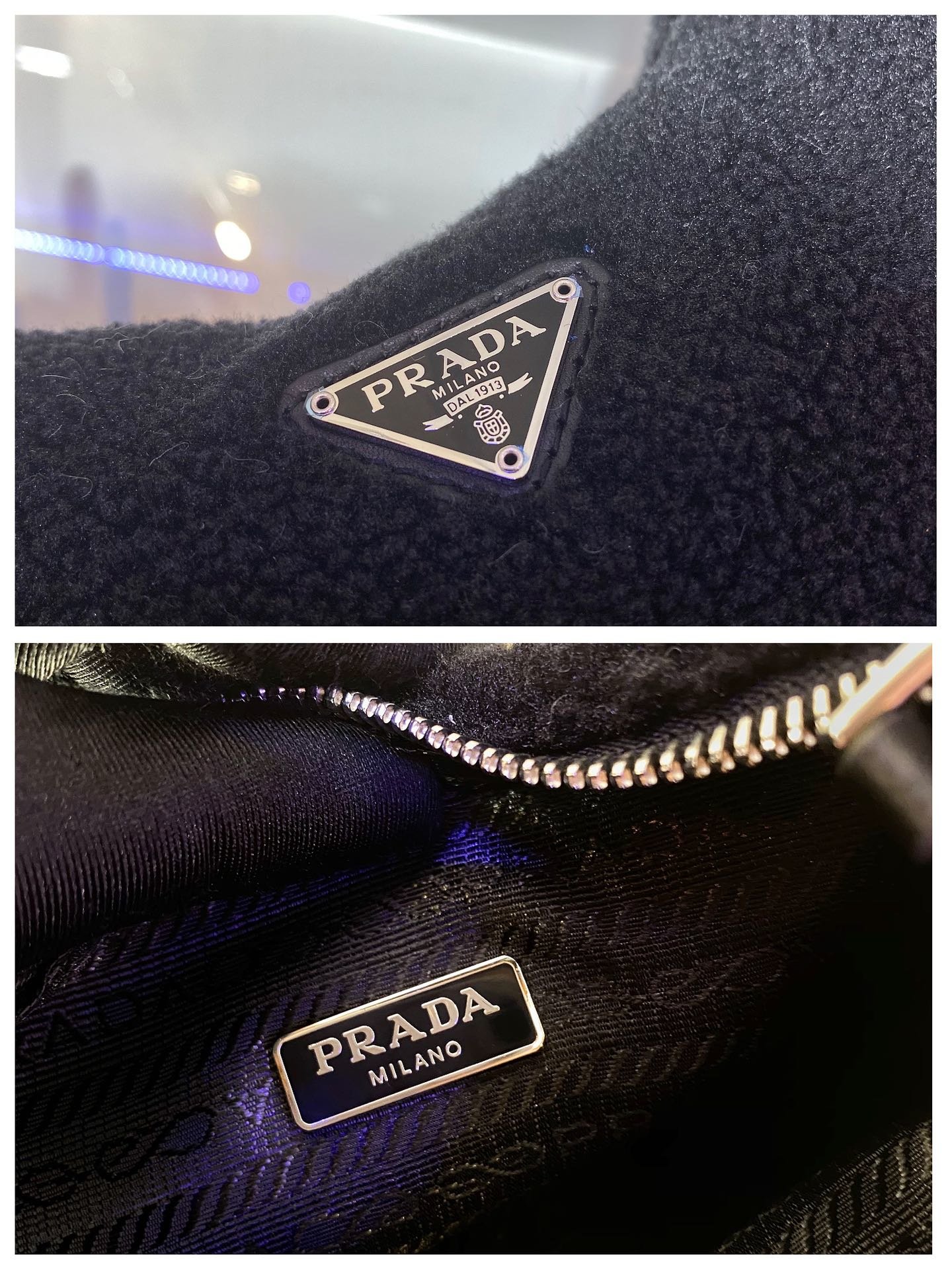 Pra*a nylon ne515 hobo bag-23*14*5cm