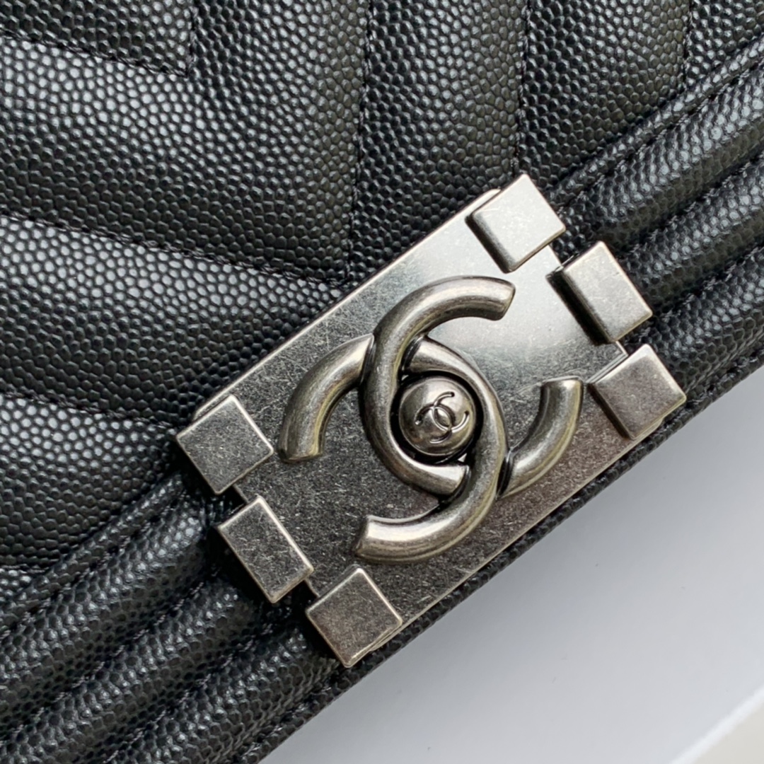 Ch@nel Boy Bag-Caviar-25CM