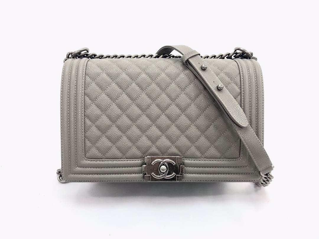 Ch@nel Boy Bag-Caviar-28CM