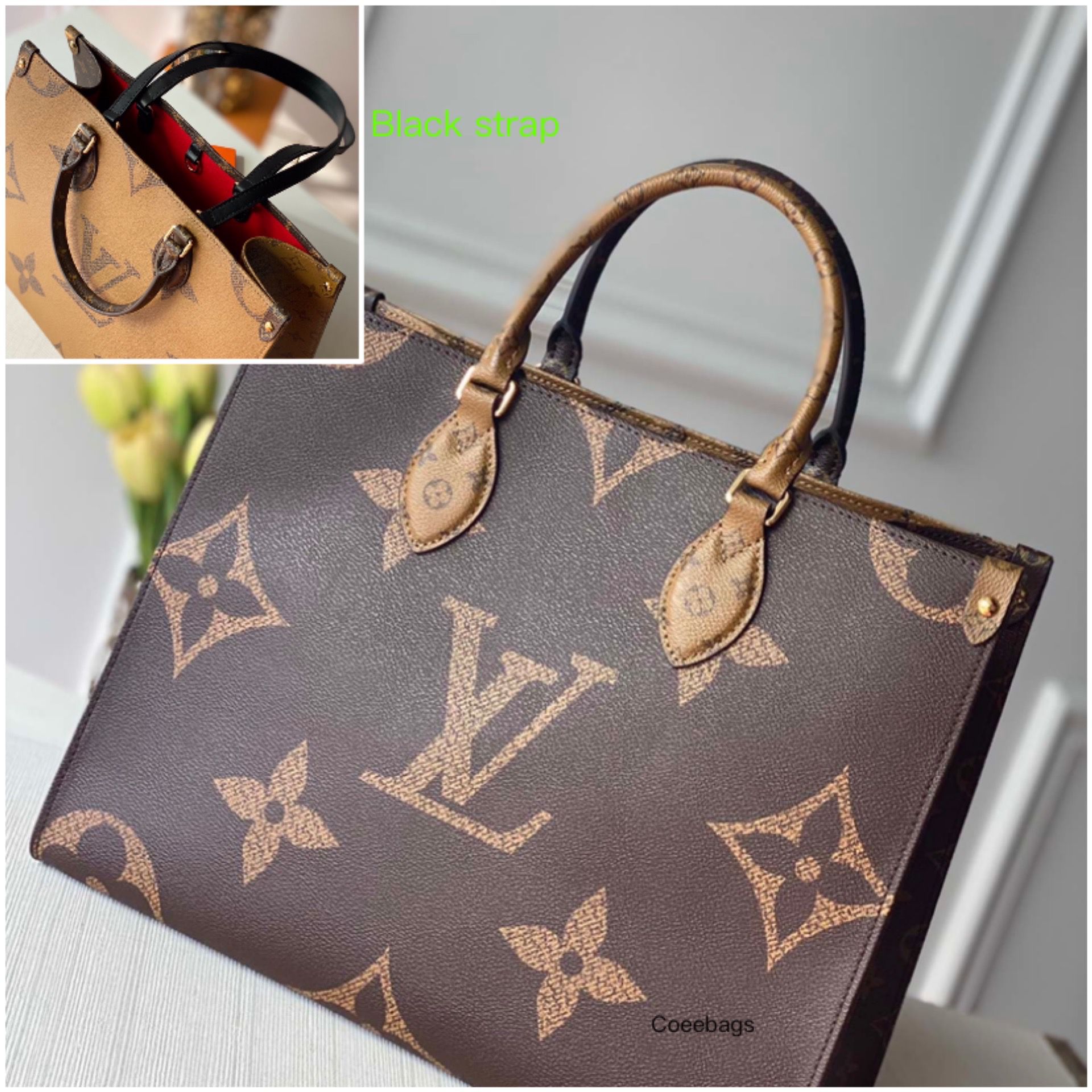 l0*is V*t0n small onthego handbag-35*28*15cm(black strap)