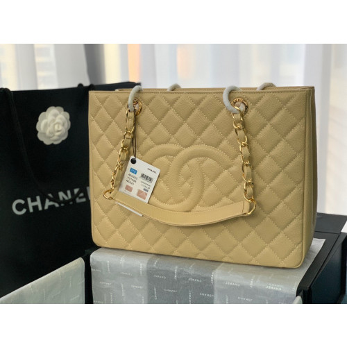 Ch@nel Grand Shopping Tote-Gold Hardware-34x24x12CM