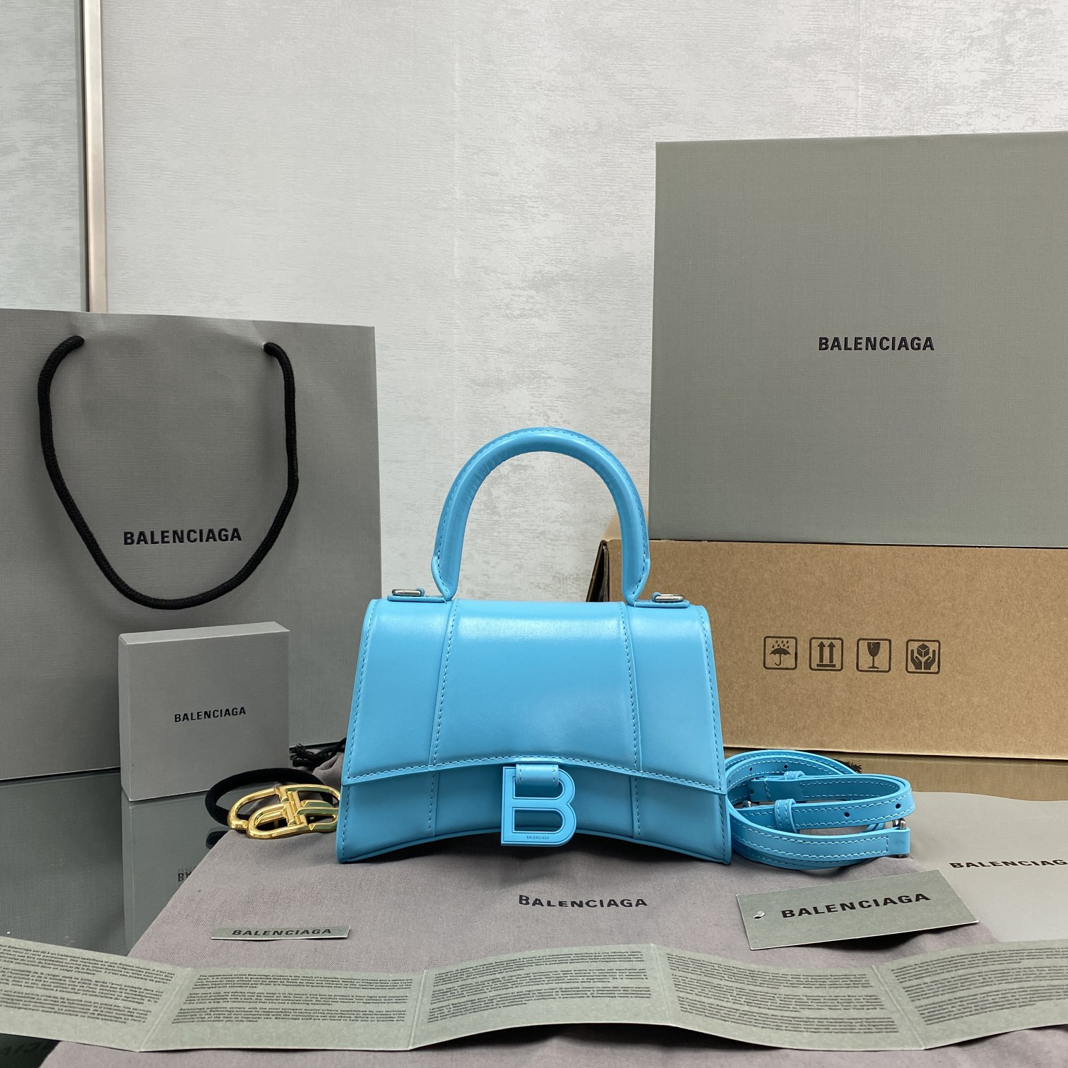 Ba*len*cia*ga small hourglass bag-13*8*19cm