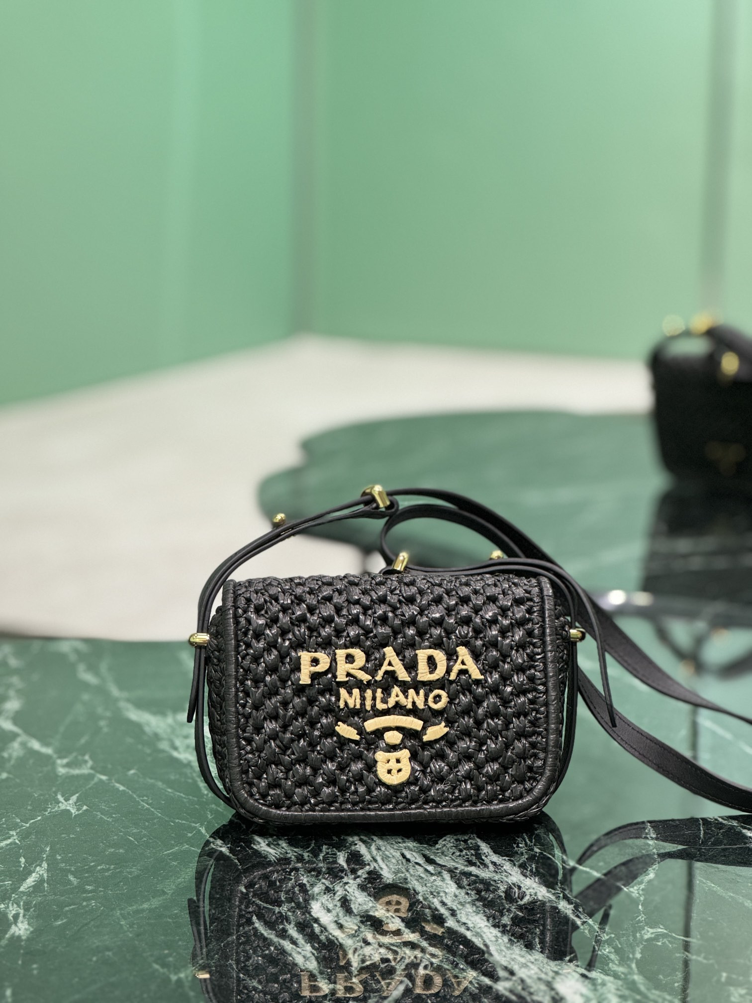 Pra*a woven bag-1bd362-6*12*6cm