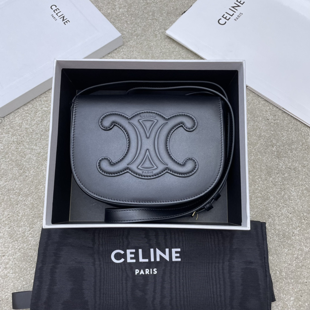 Ce**e folco cuir triomphe bag-18.5*15*7cm