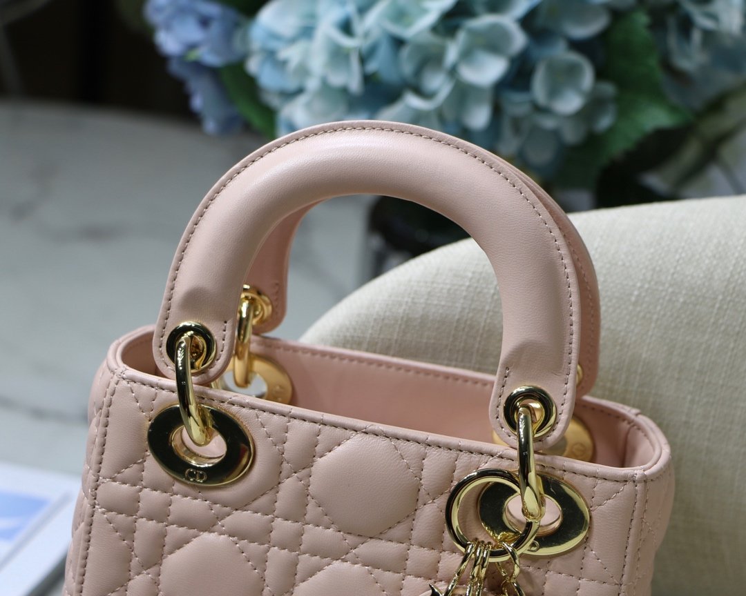 lady D*or with lambskin-17*15*8cm