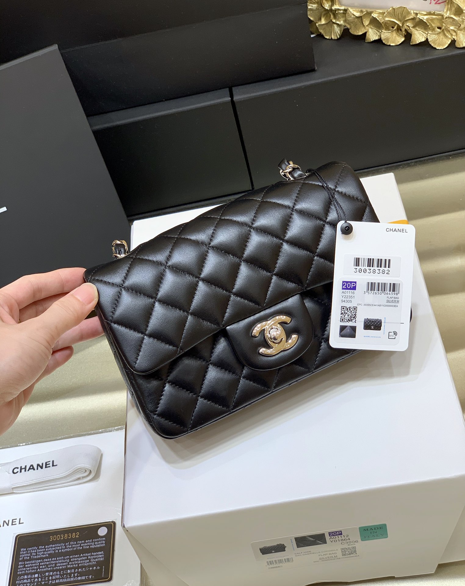 Ch@nel Flap Bag-Lambskin-Silver Hardware-20CM