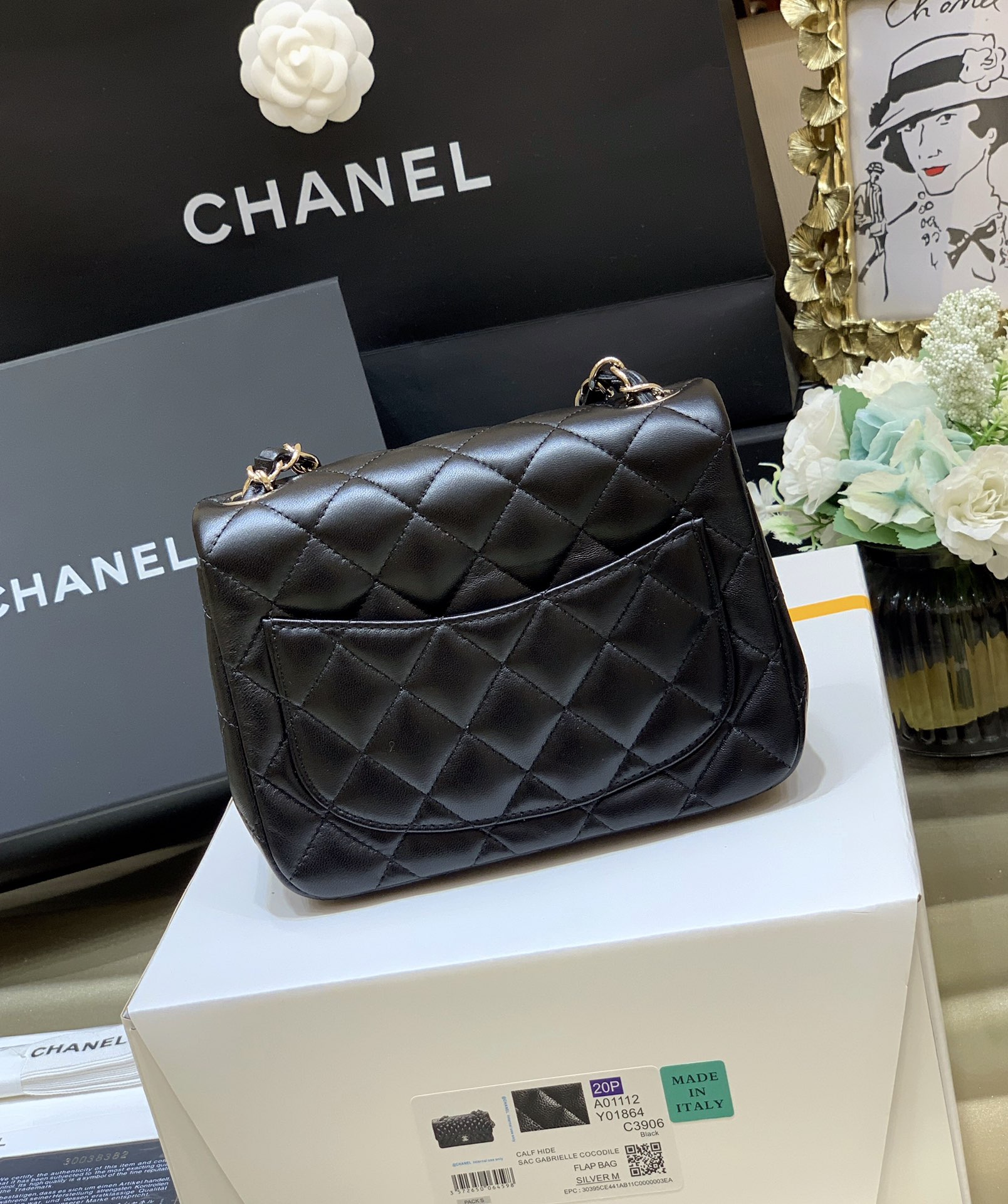 Ch@nel Flap Bag-Lambskin-17CM