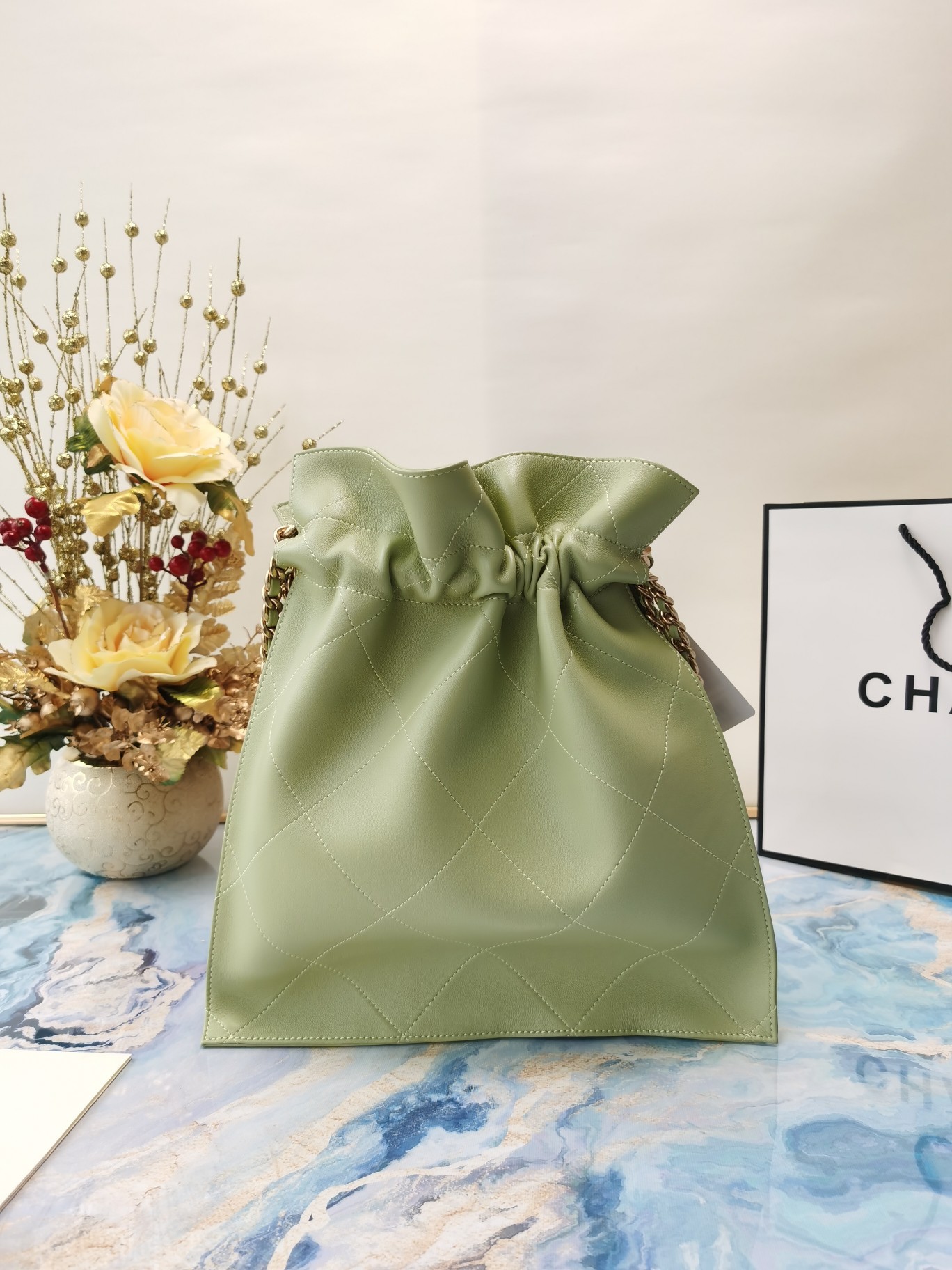 Ch@nel Drawstring Bag