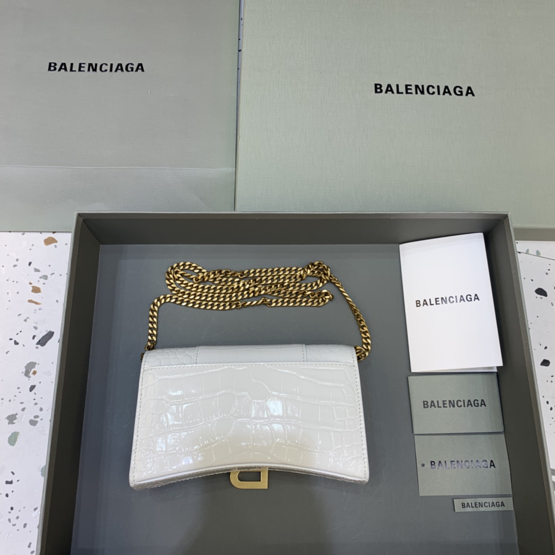 Ba*len*cia*ga hourglass wallet on chain-19*4*12cm