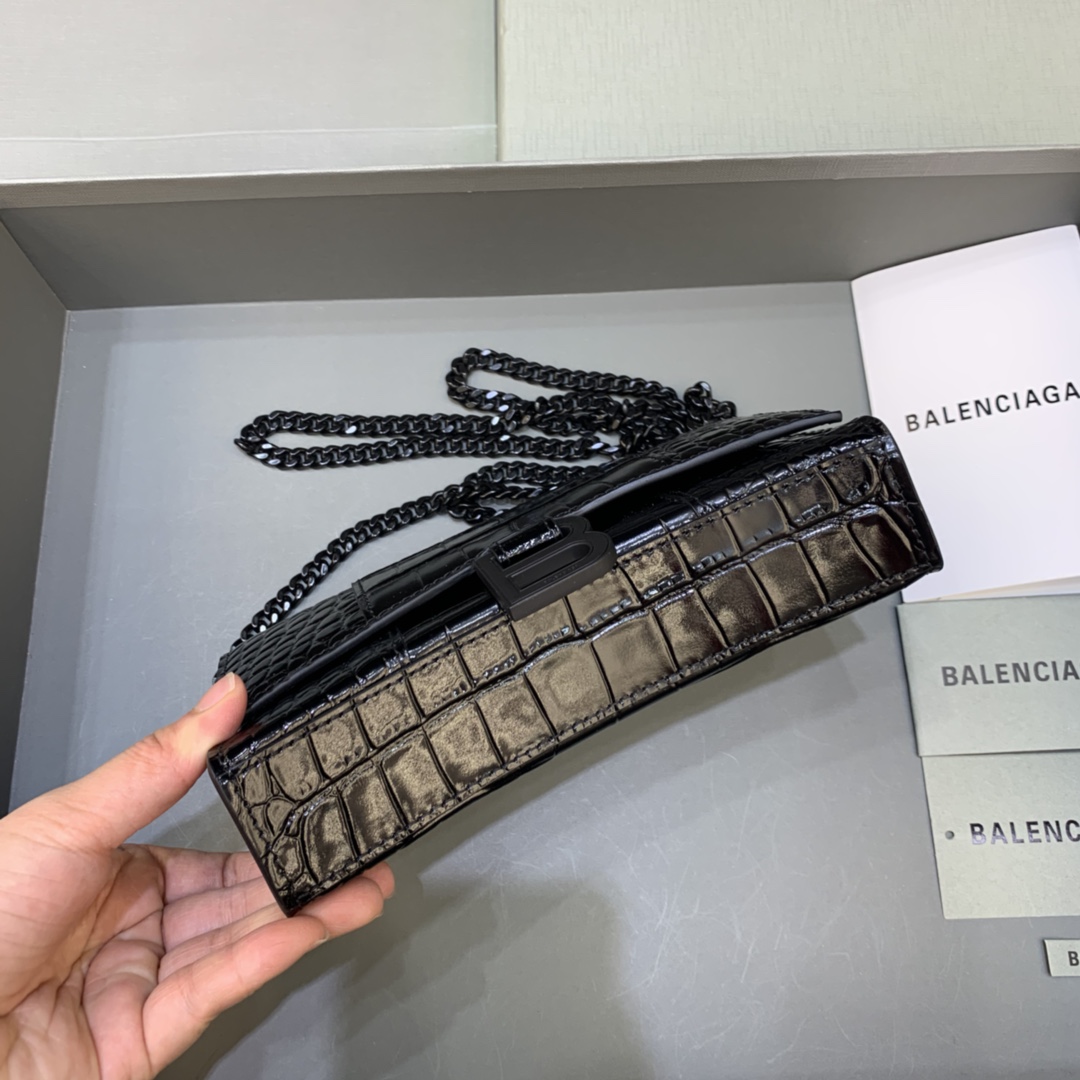 Ba*len*cia*ga hourglass wallet on chain-19*4*12cm