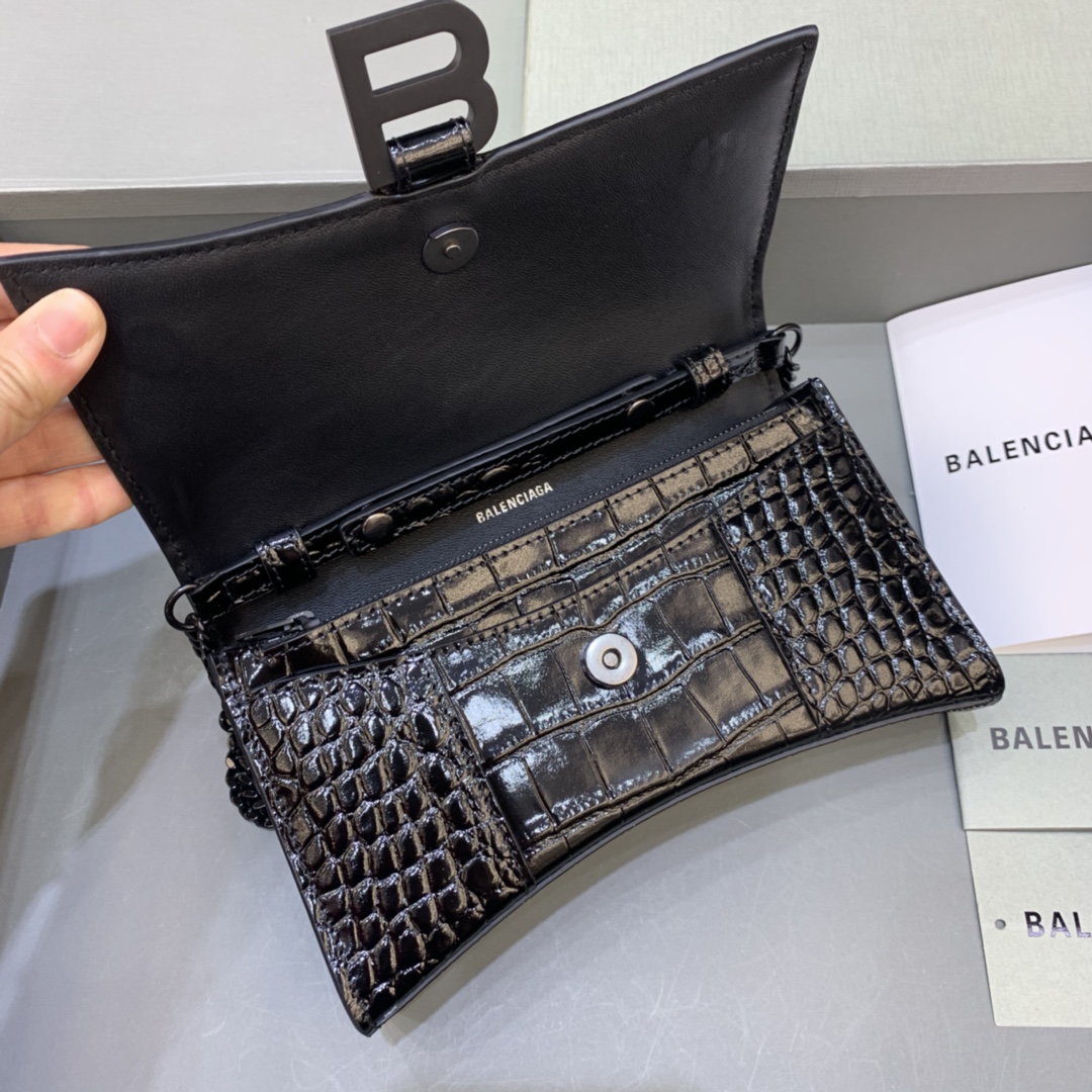 Ba*len*cia*ga hourglass wallet on chain-19*4*12cm