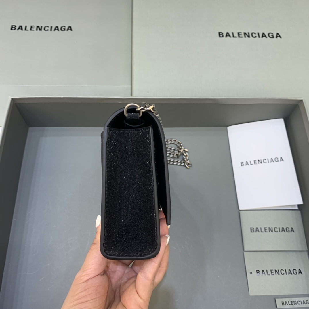 Ba*len*cia*ga hourglass wallet on chain-19*4*12cm