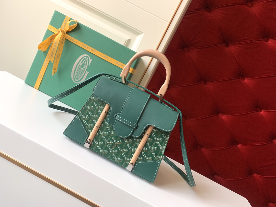 Go*ard coated canvas and leather saigon top handle bag-21cm