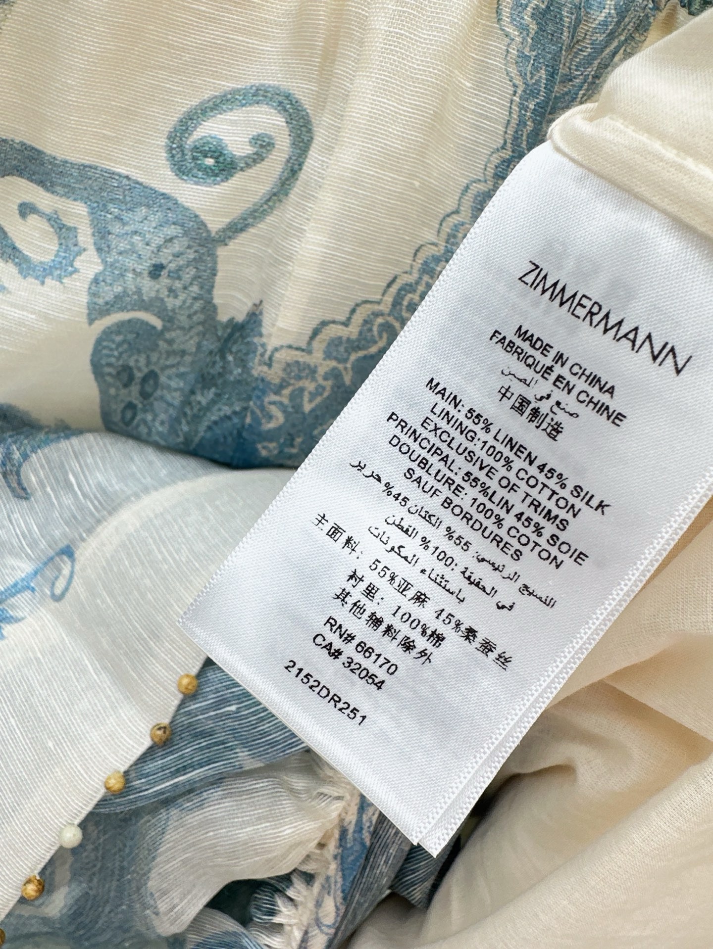 Zimmermann Illuminate Gown in Turquoise Paisley