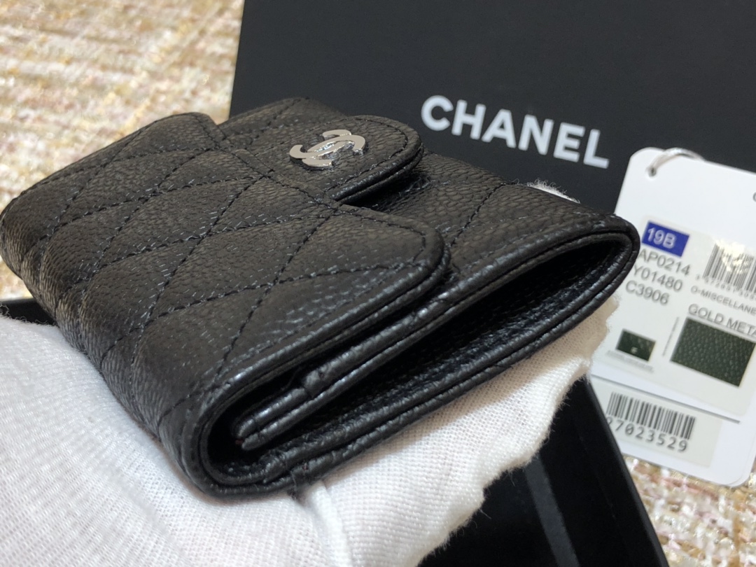 Ch@nel Wallet-Silver Harware-Caviar-11*10CM