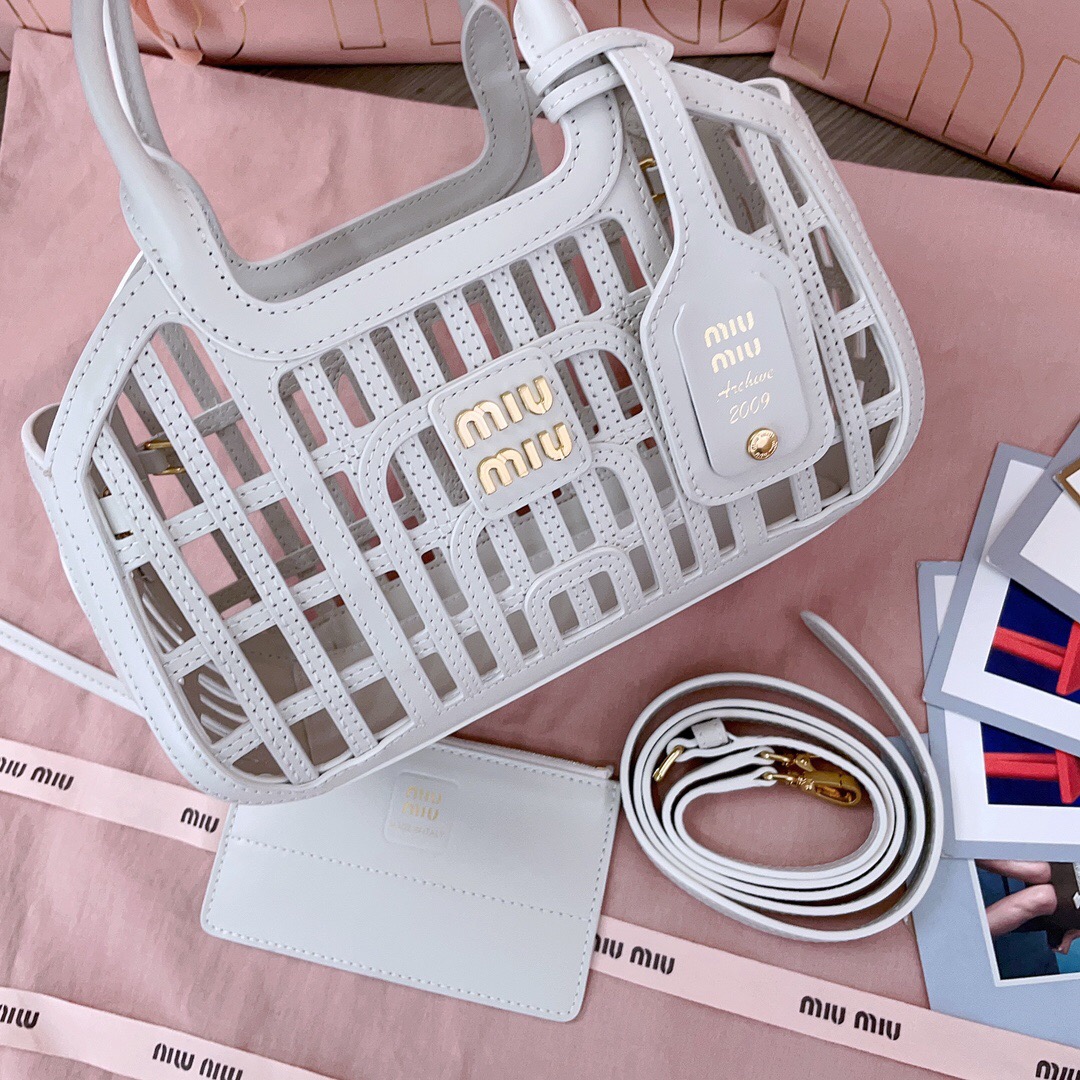 M1um1u leather basket-24*12.5*9cm