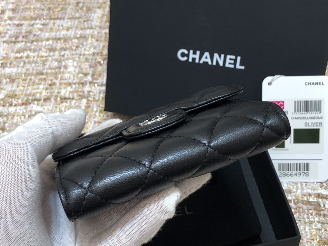 Ch@nel Wallet-Gold Harware-Lamskin-11*10CM