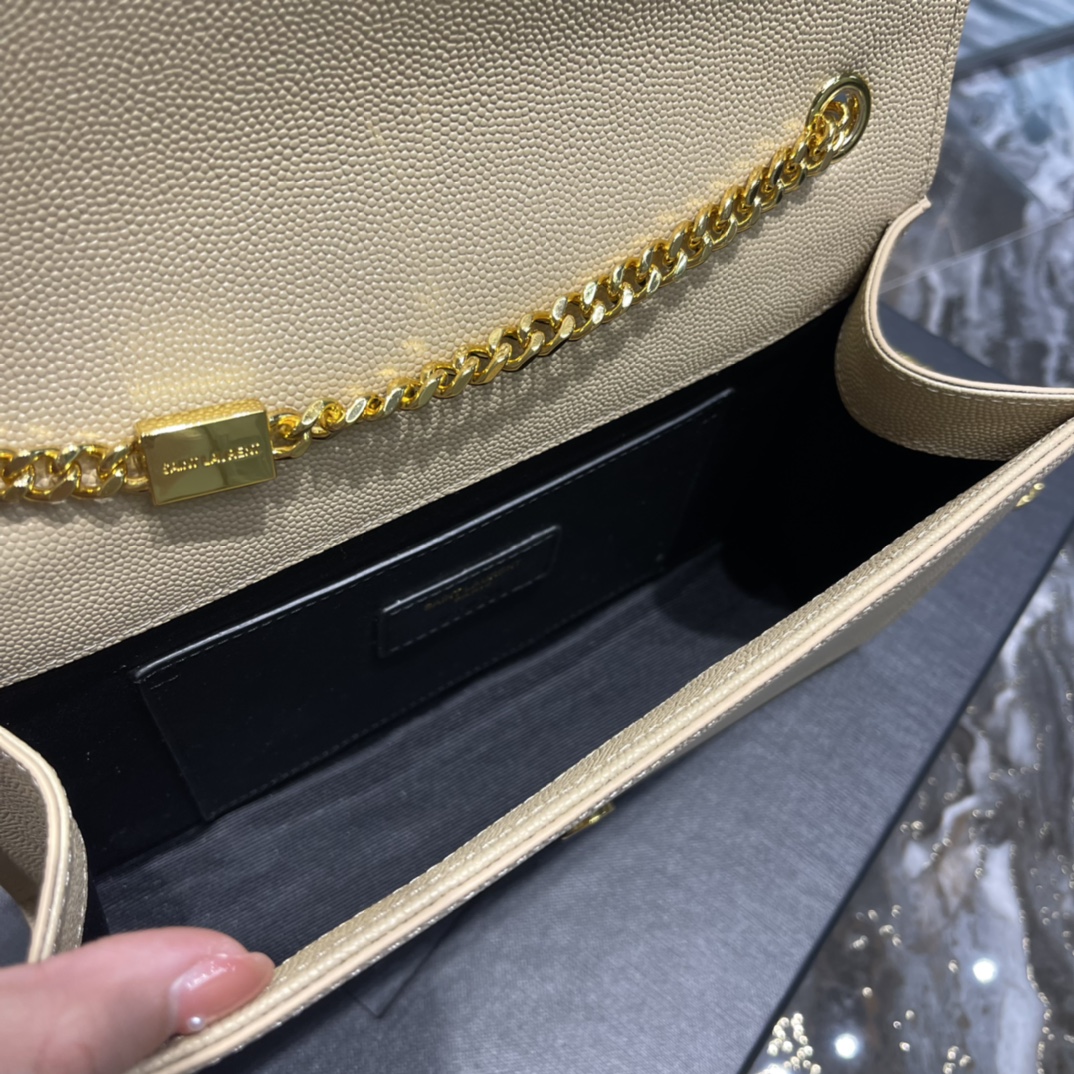 Y*L medium in grain de pouder embossed leather-24*14.5*5.5cm