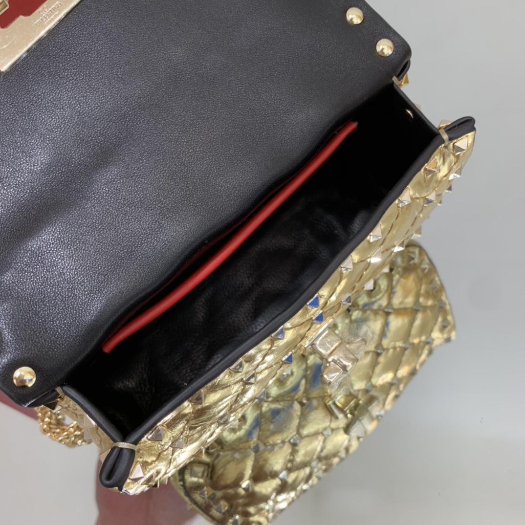Va1e*ntin0 garavani rockstud spike bag-17x10x5.5cm
