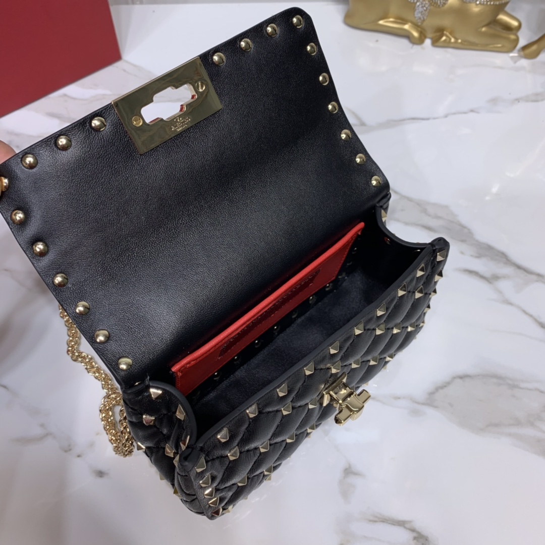Va1e*ntin0 garavani rockstud spike bag-17x10x5.5cm