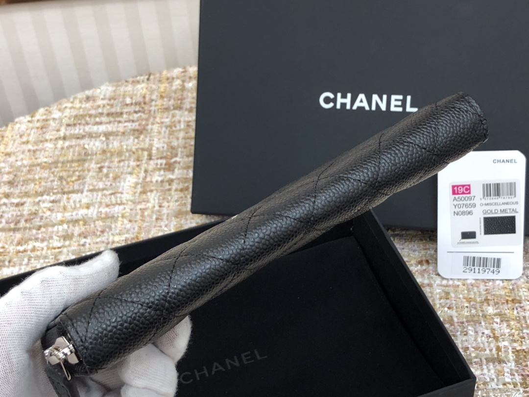 Ch@nel Wallet-Silver Hardware-19*10CM