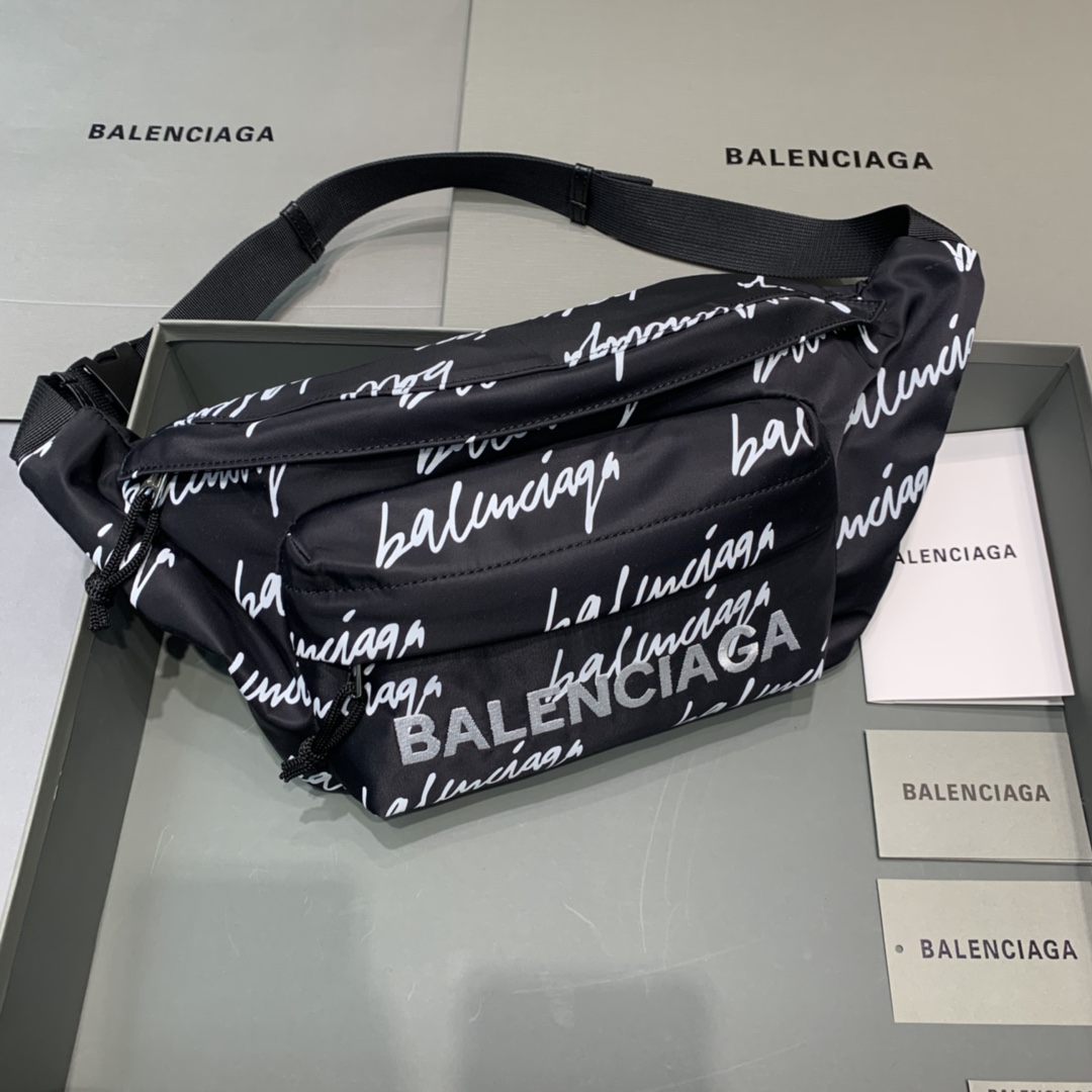 Ba*len*cia*ga wheel logo waist bag-23*5*20cm