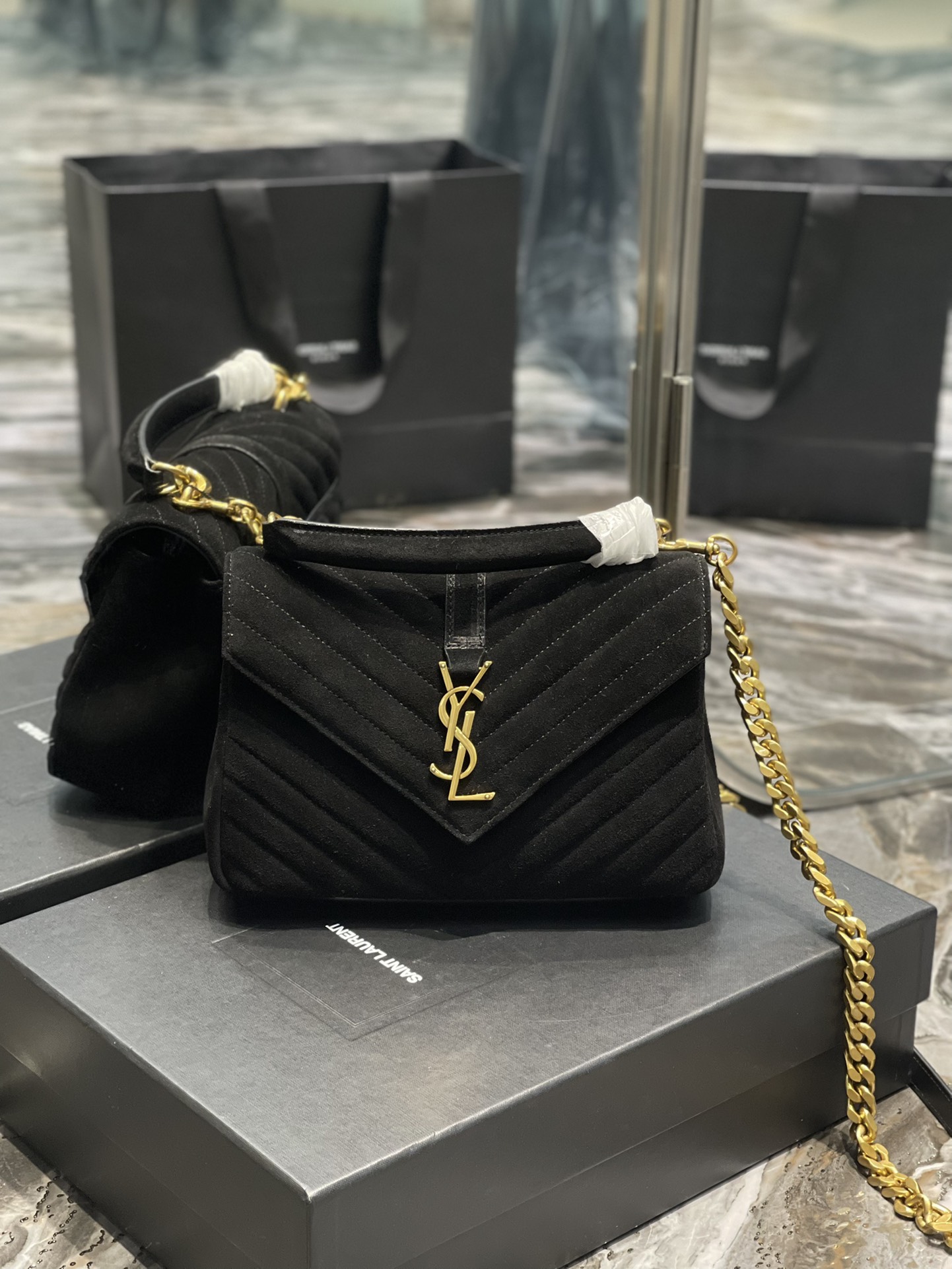 YS L Monogram College Bag-24*17*7CM