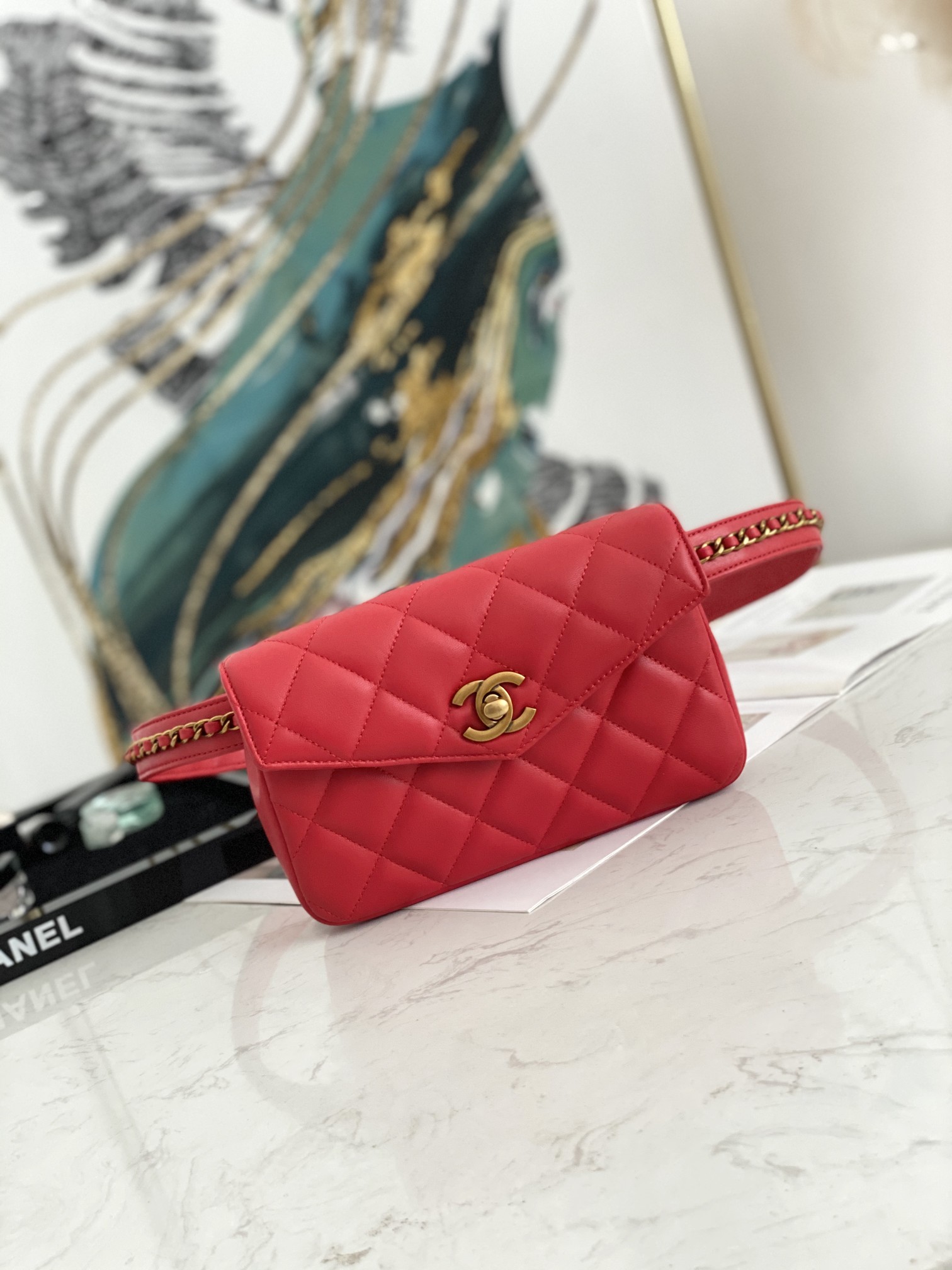 Ch@nel Waist Bag-18*3.5*12CM