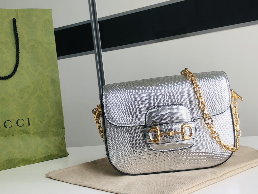 G*u*i 1955 horsebit shoulder bag-20.6*14.4*5.1cm