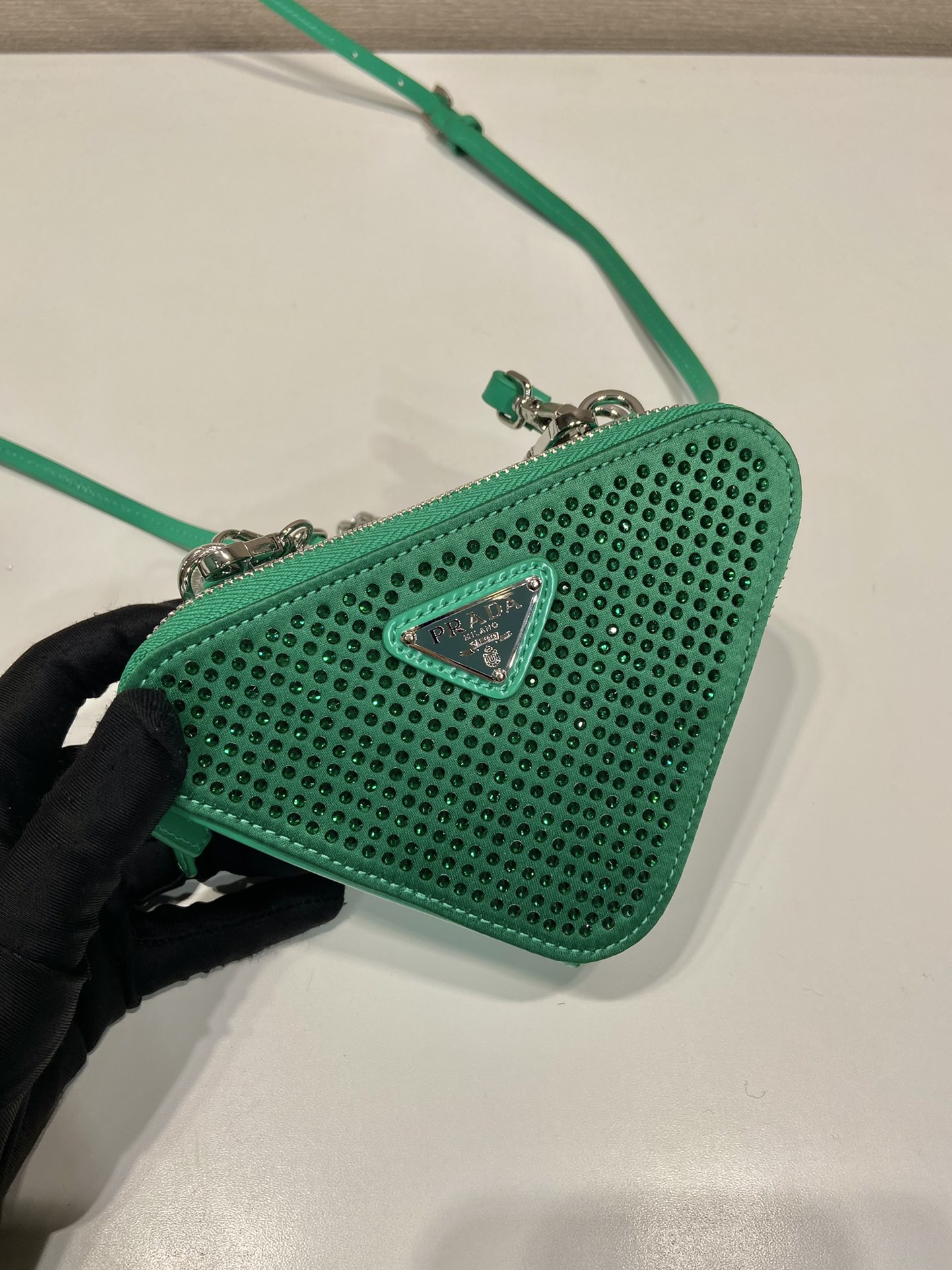 Pra*a 1nr015 double triangle bag -15*10*5cm