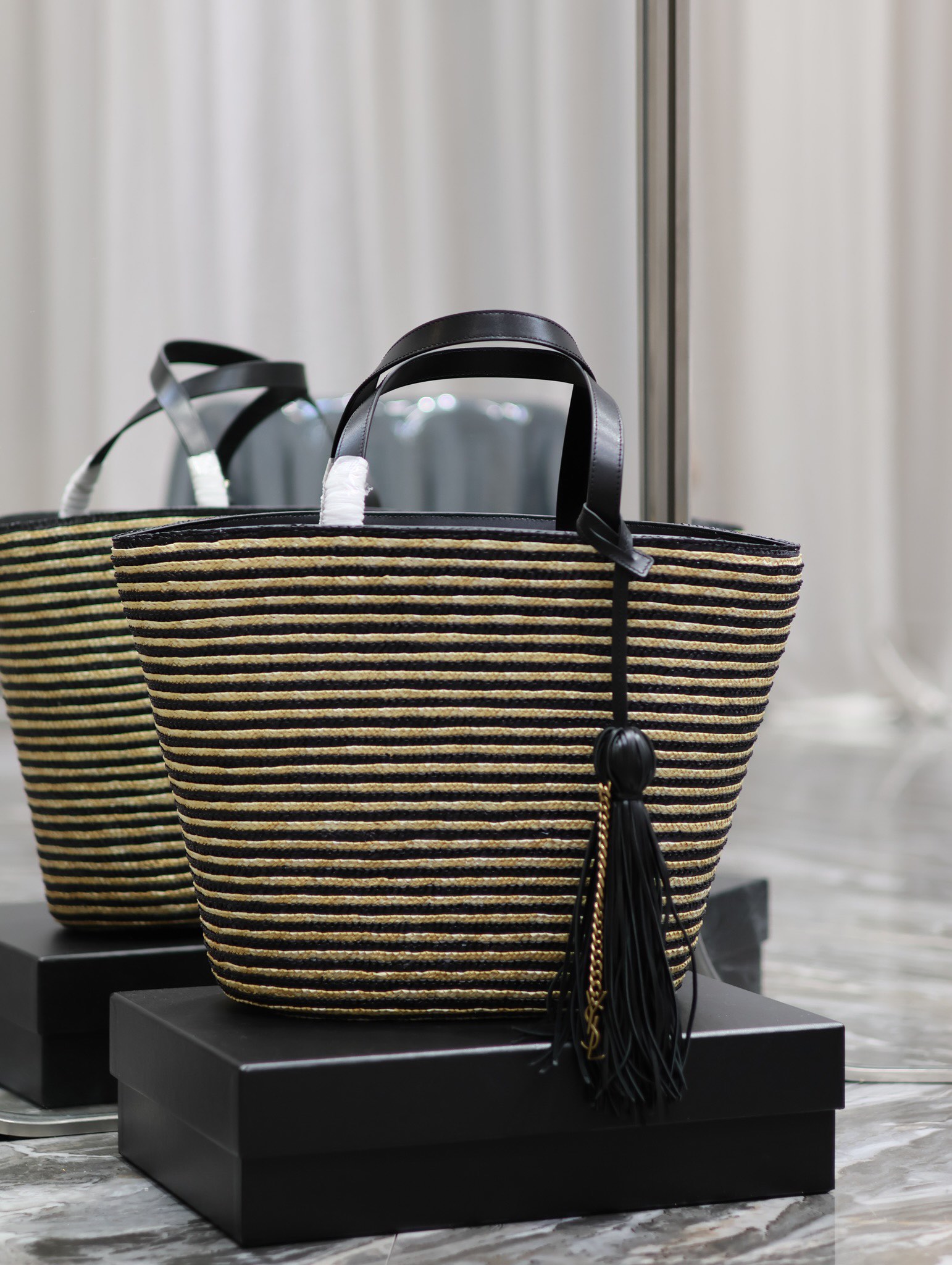 Y*L raffia rattan bag-30×28×15cm