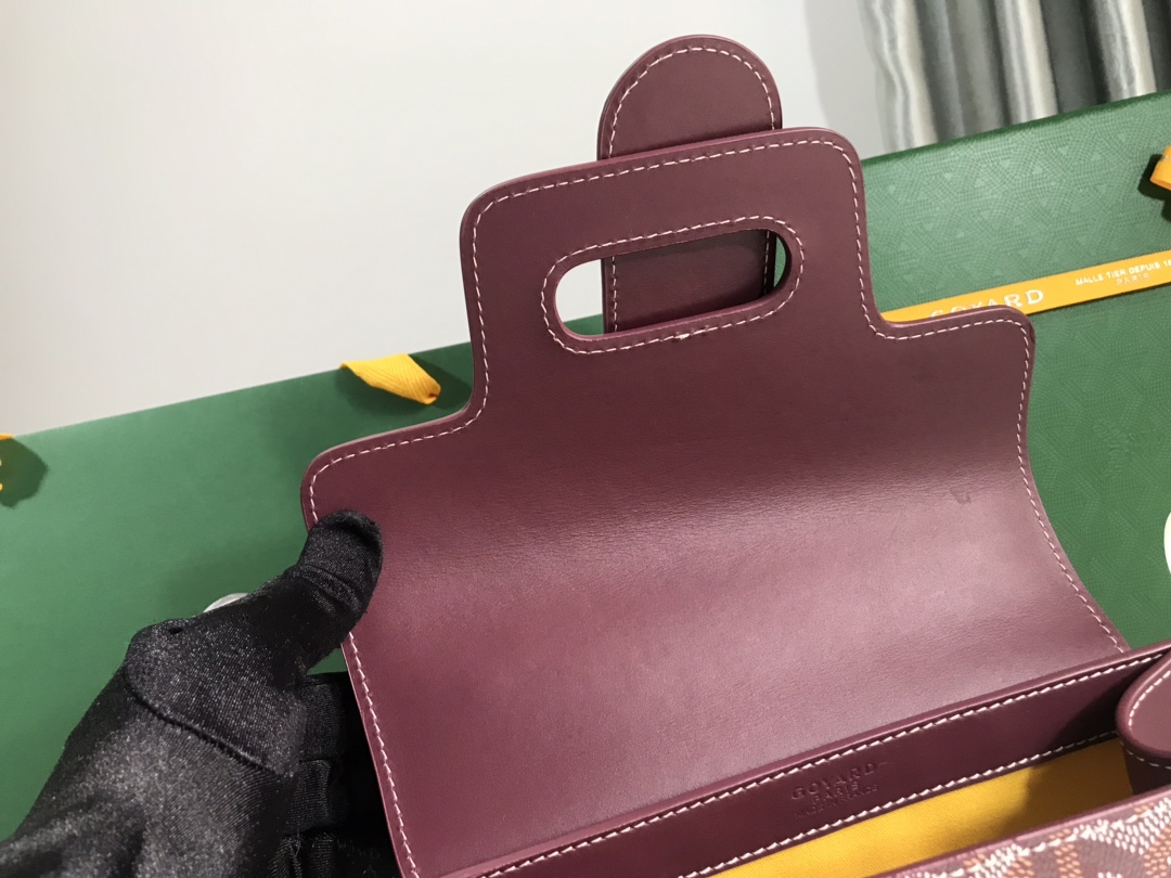 Go*ard coated canvas and leather saigon top handle bag-28×20×12cm