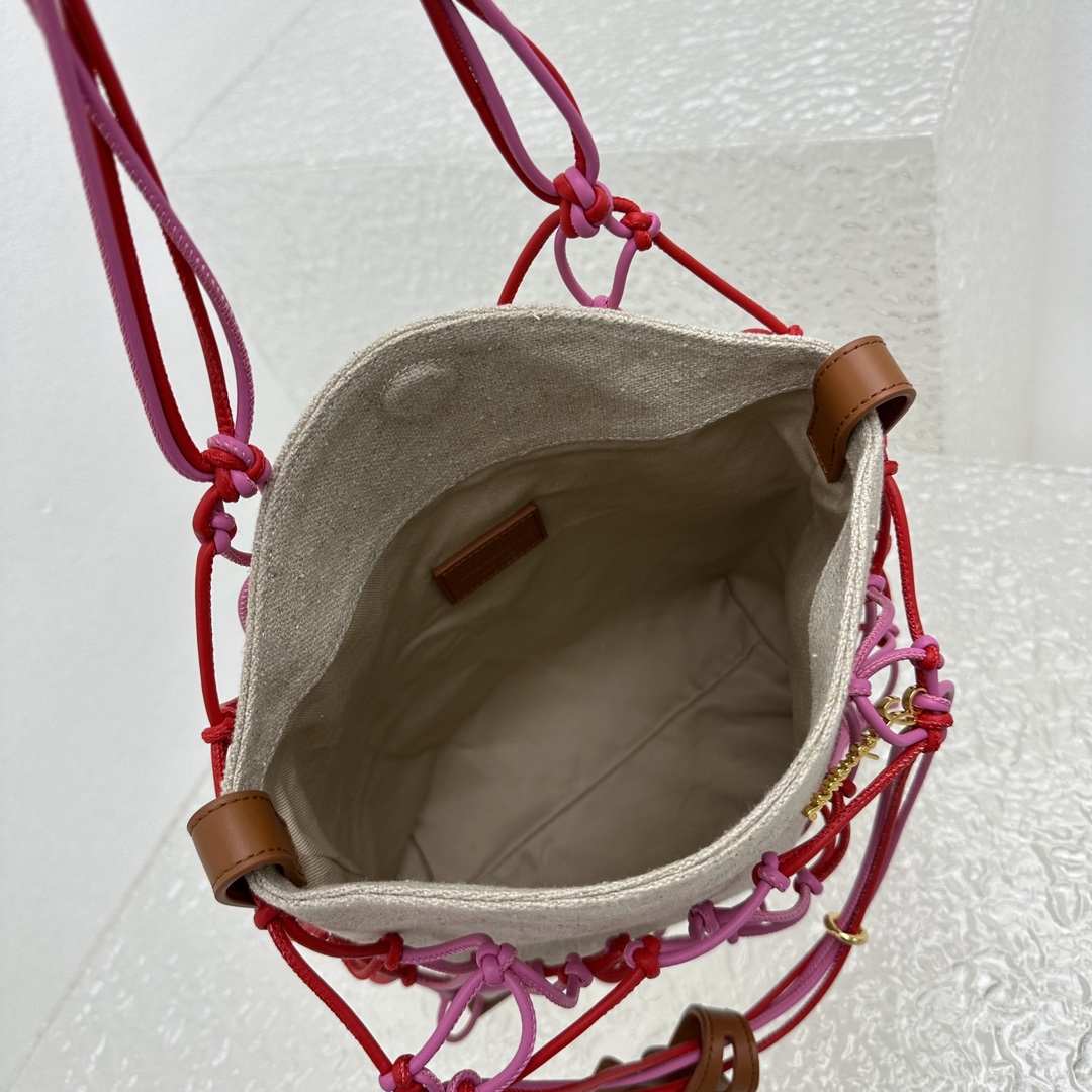 Ja*qvemvs mesh beach tote bag-23*42*11.5cm