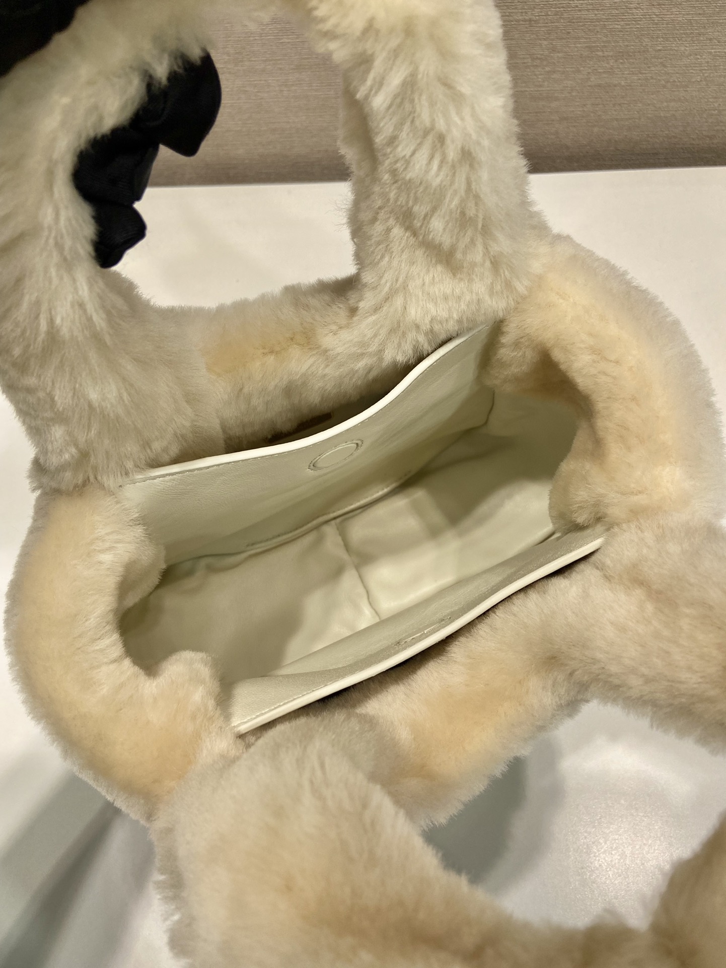 Pra*a woolen bucket 1ba349 bag-18*15.5*10cm