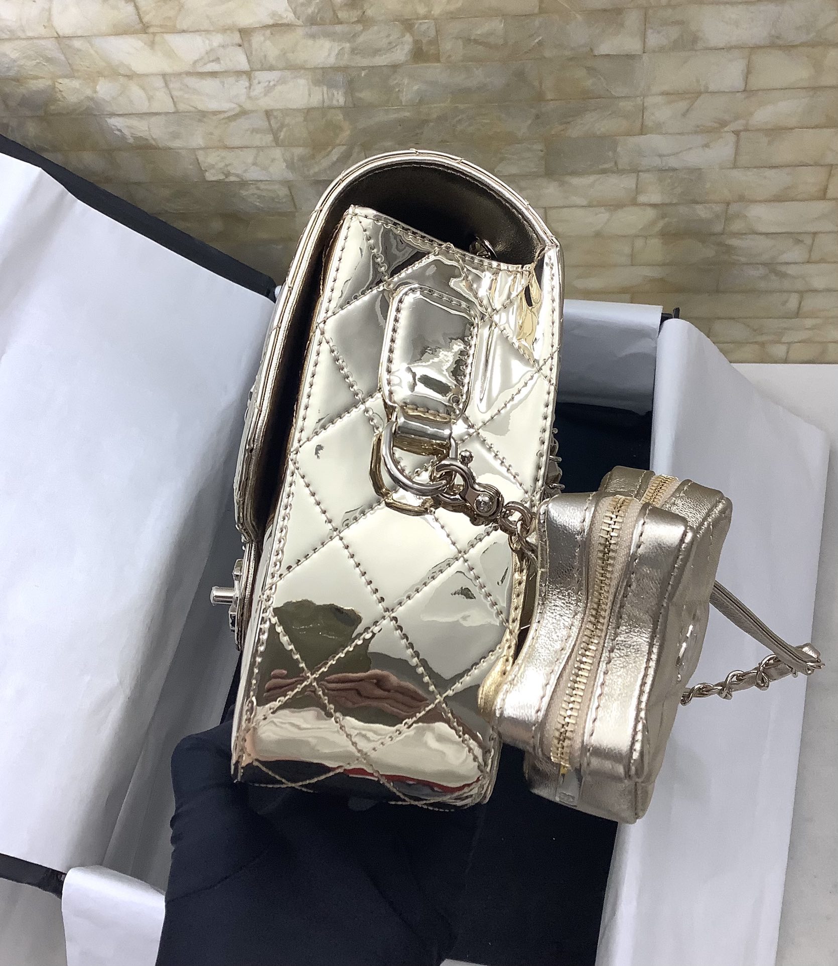 Ch@nel 2024SS Backpack & Star Coin Purse-18.5*23.5*8.5CM
