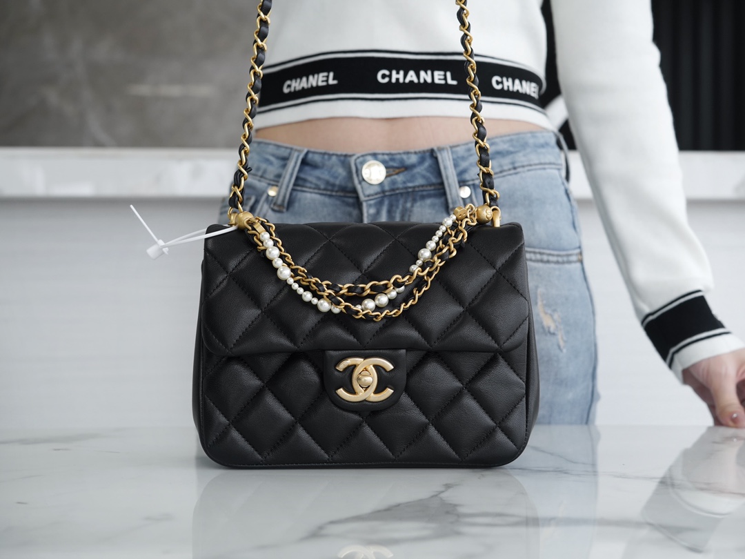 Ch@nel Flap Bag-12.5*17*5CM