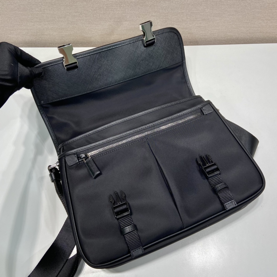 Pra*a saffiano va0768 message bag-32*24*12cm
