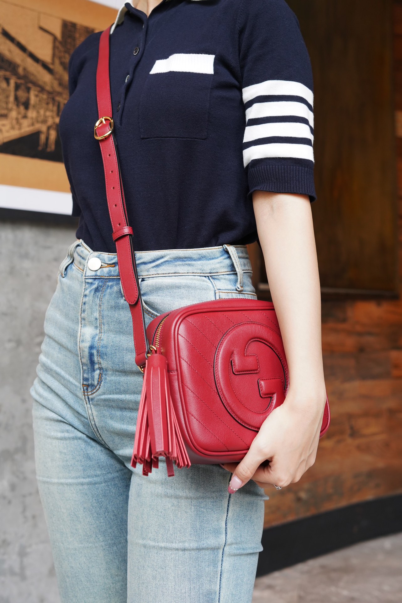 G*u*i blondie shoulder bag-21*15.5*5cm