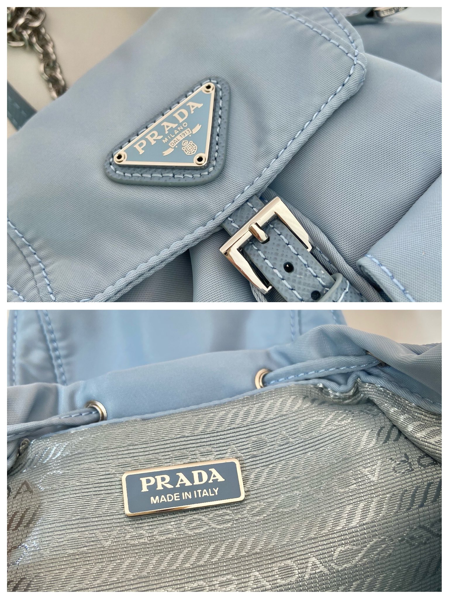 Pra*a re-nylon 1bh029 backpack-17*18.5*8cm