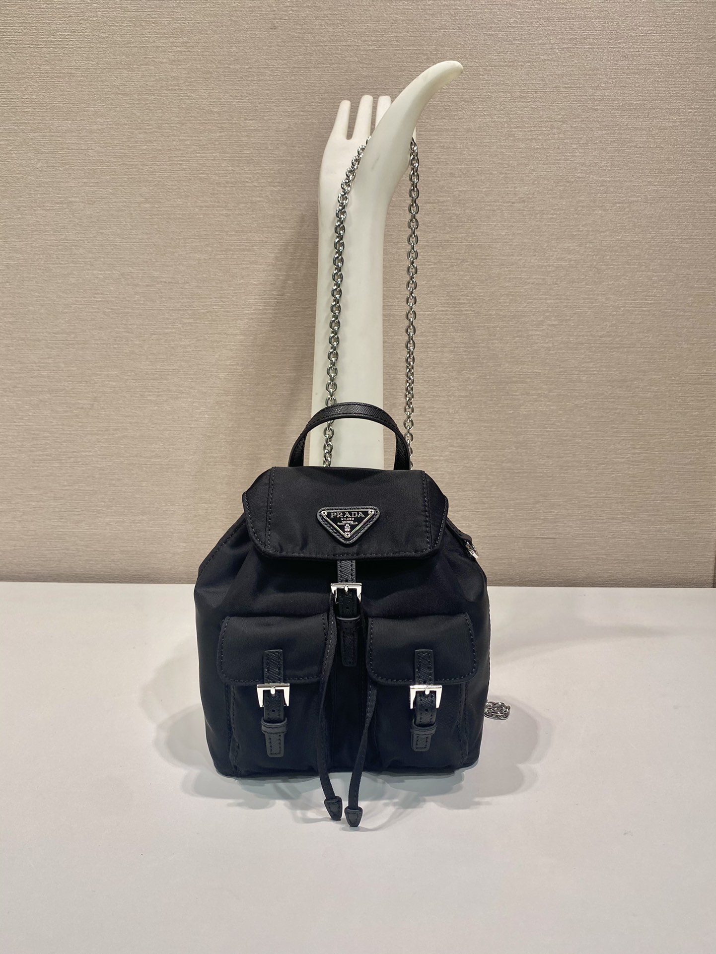Pra*a re-nylon 1bh029 backpack-17*18.5*8cm