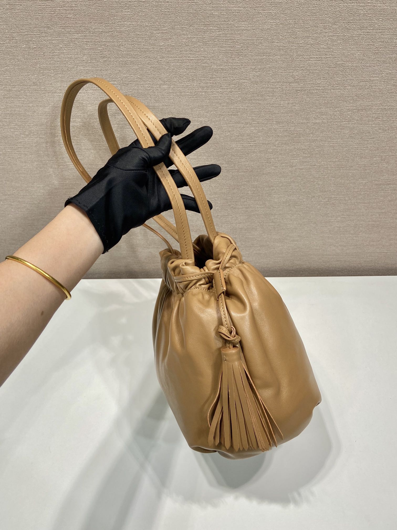 Pra*a leather shoulder 1bg541 bag-24*25*11cm