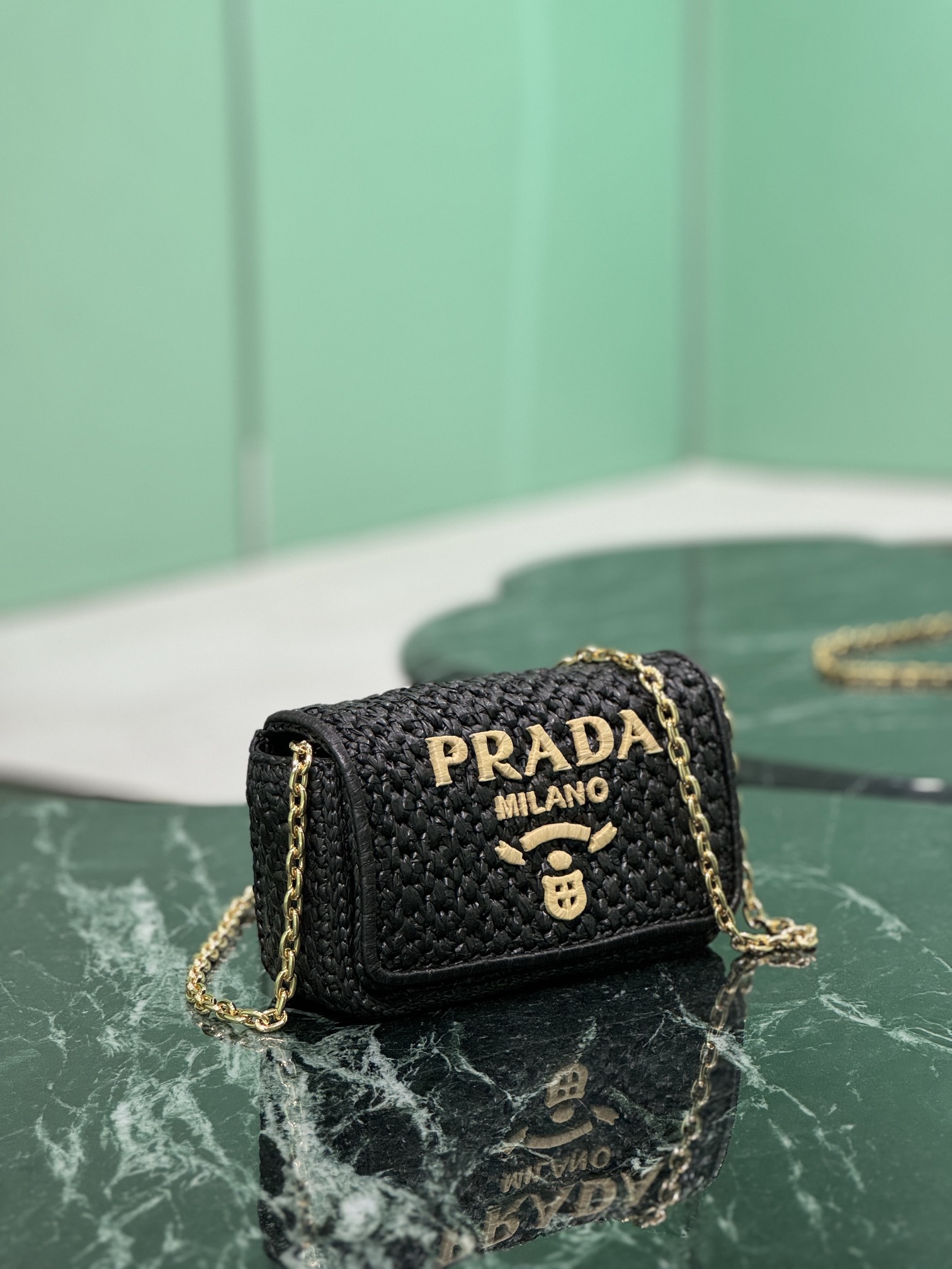 Pra*a woven bag-1bf135-20*13*7cm