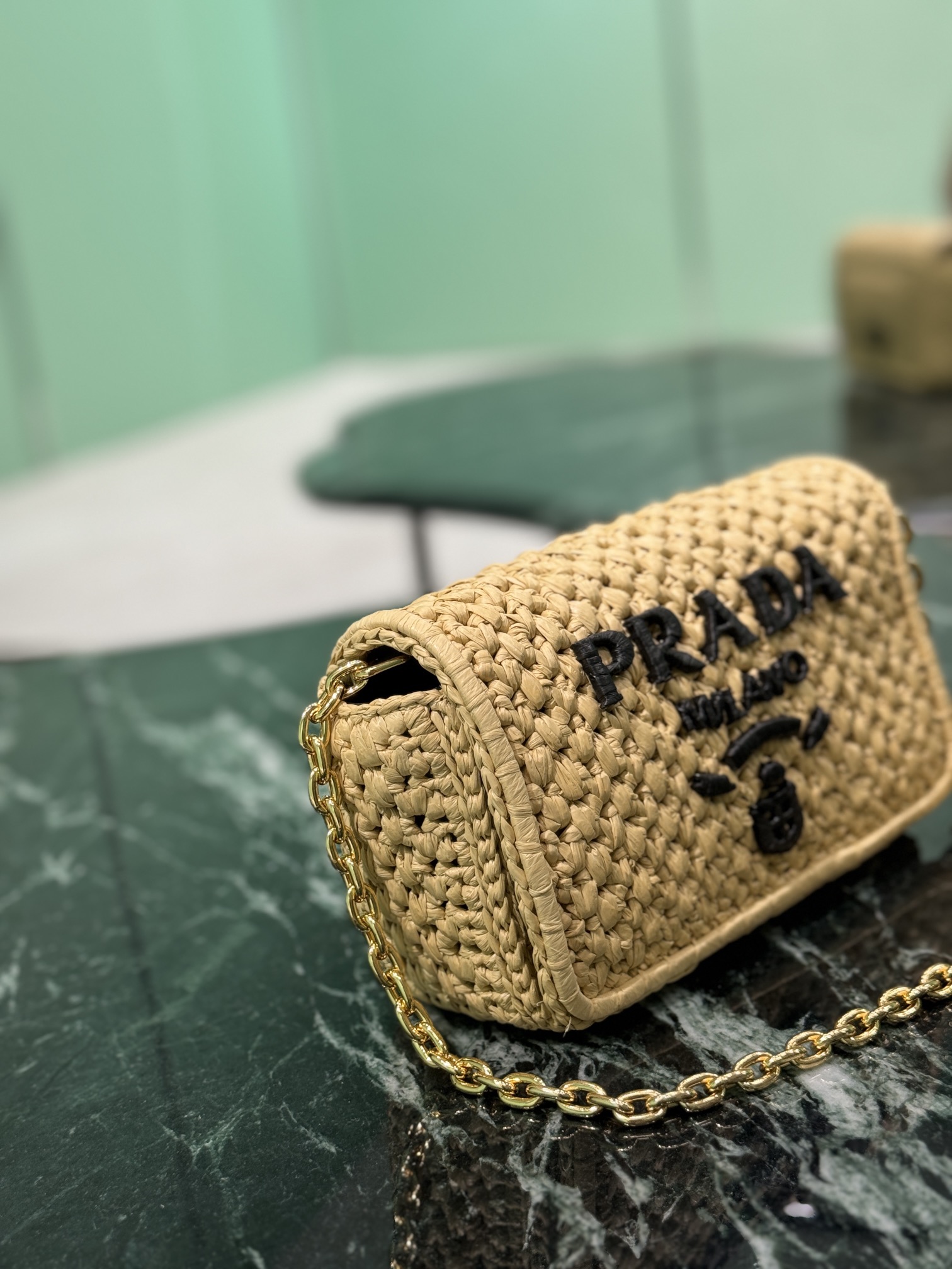 Pra*a woven bag-1bf135-20*13*7cm