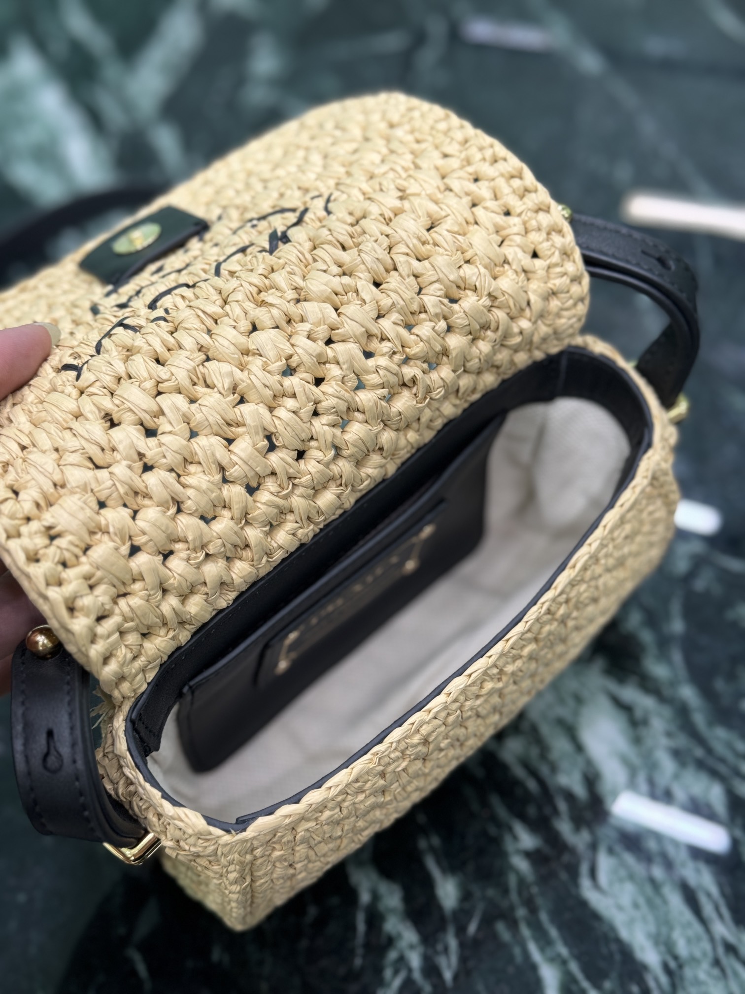 Pra*a woven bag-1bd362-6*12*6cm
