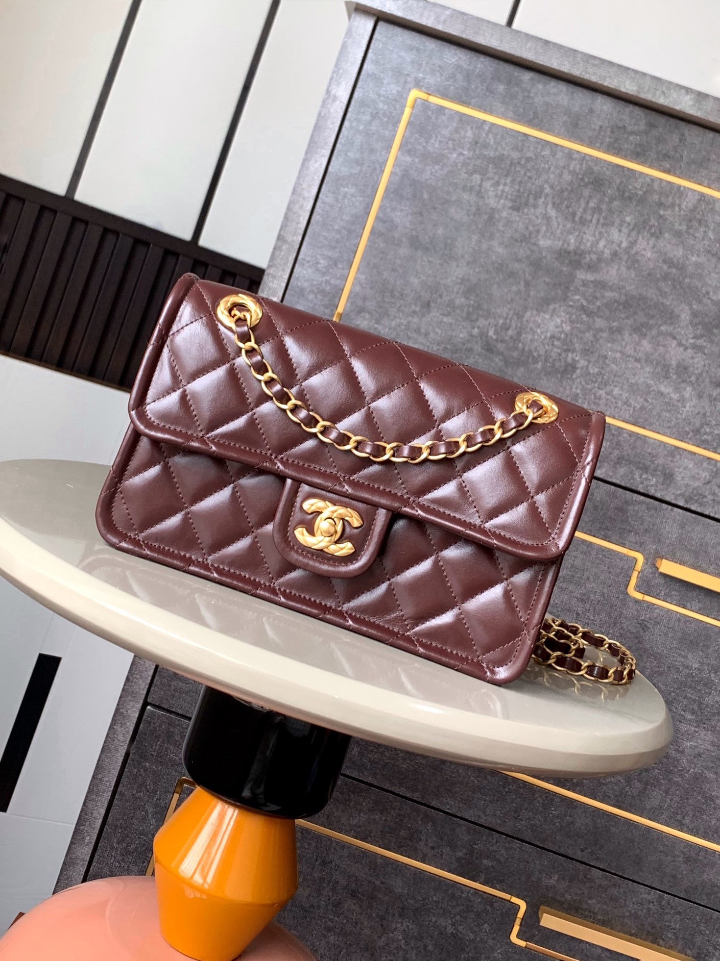 Ch@nel Flap Bag- 15.5X 24.5 X 7CM