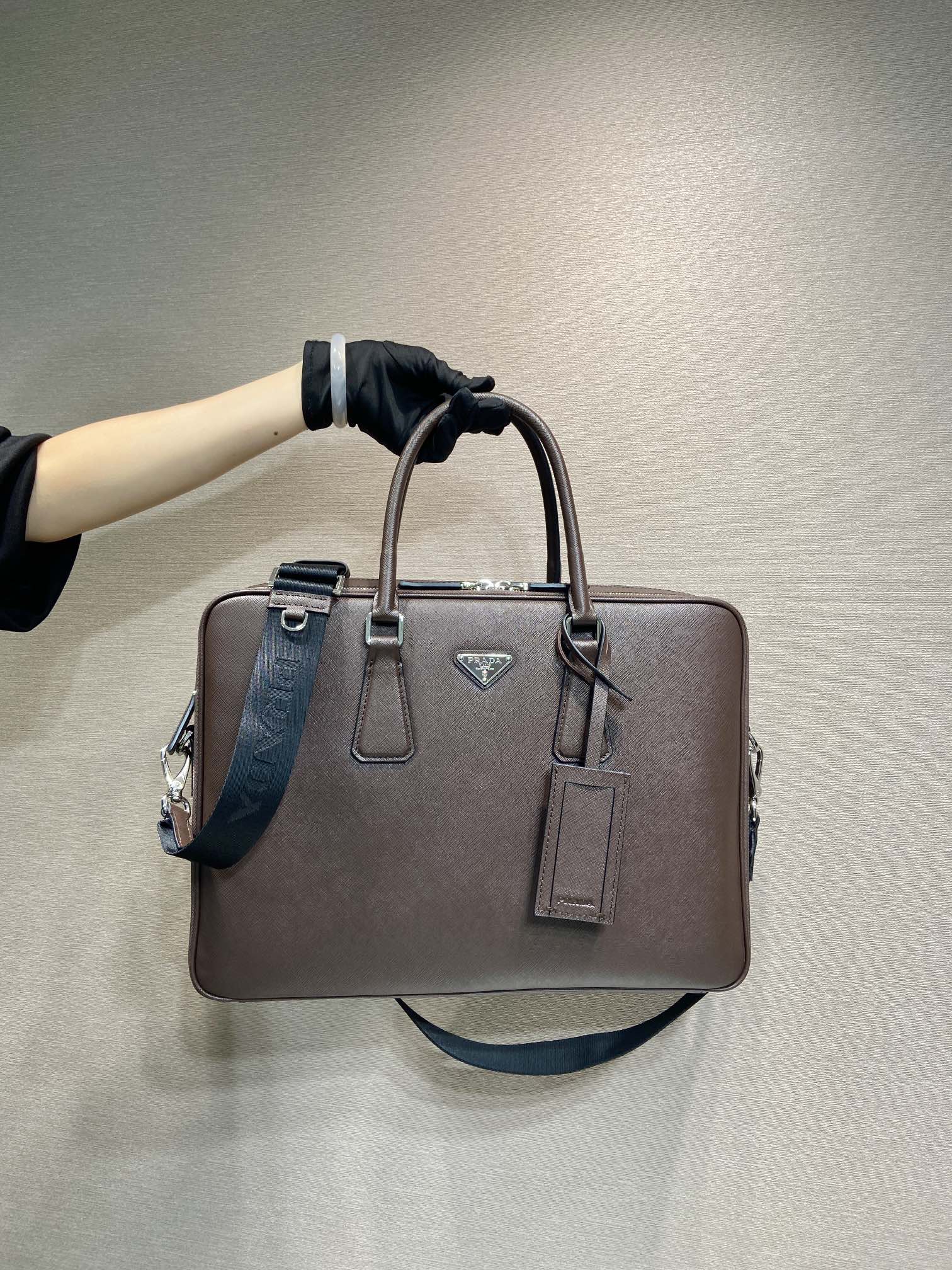 Pra*a | saffiano leather work bag-2ve022-36*28*6.5cm