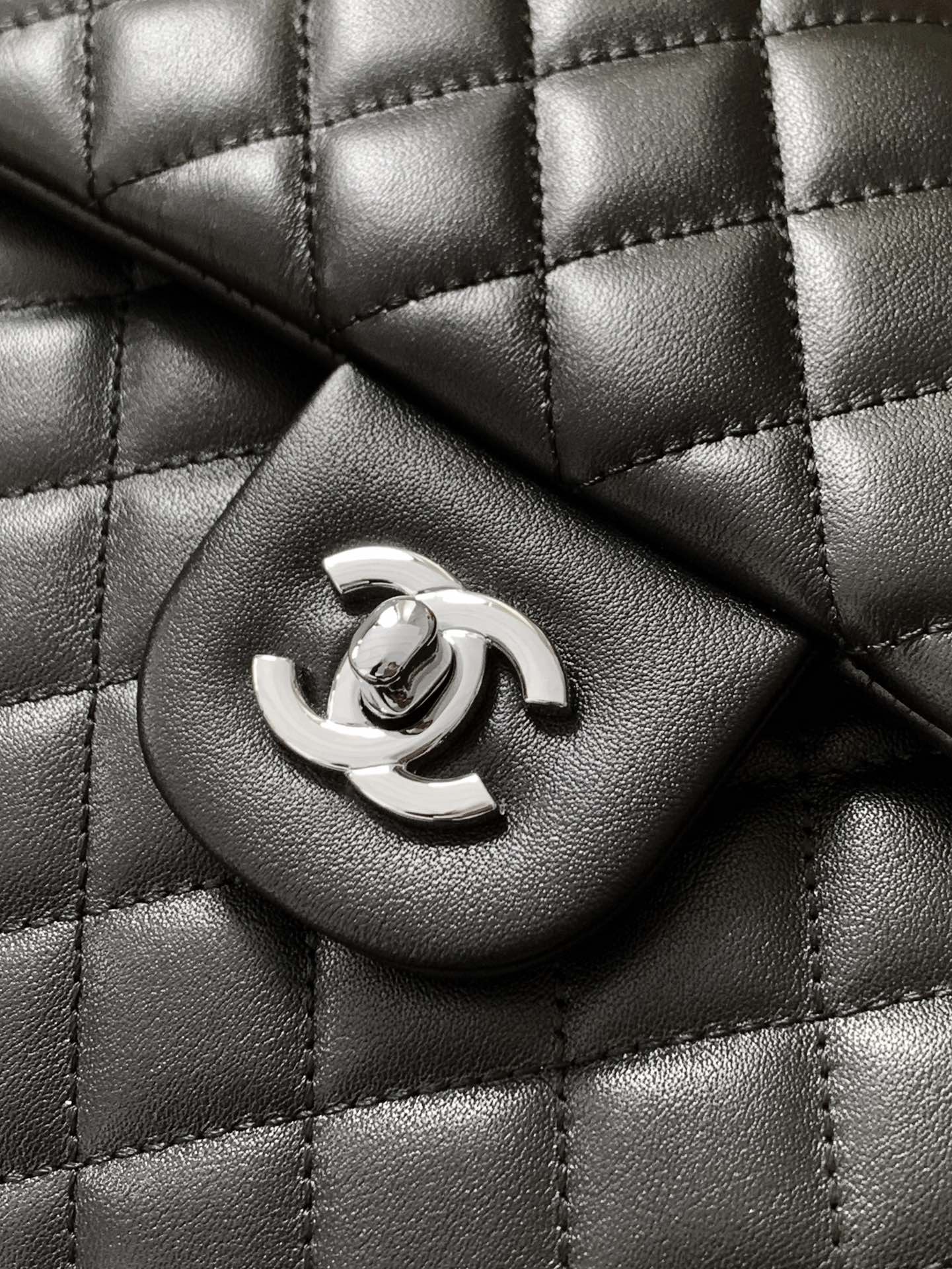 Ch@nel Black Quilted Cambon Ligne Large Flap Tote-33x24x11CM